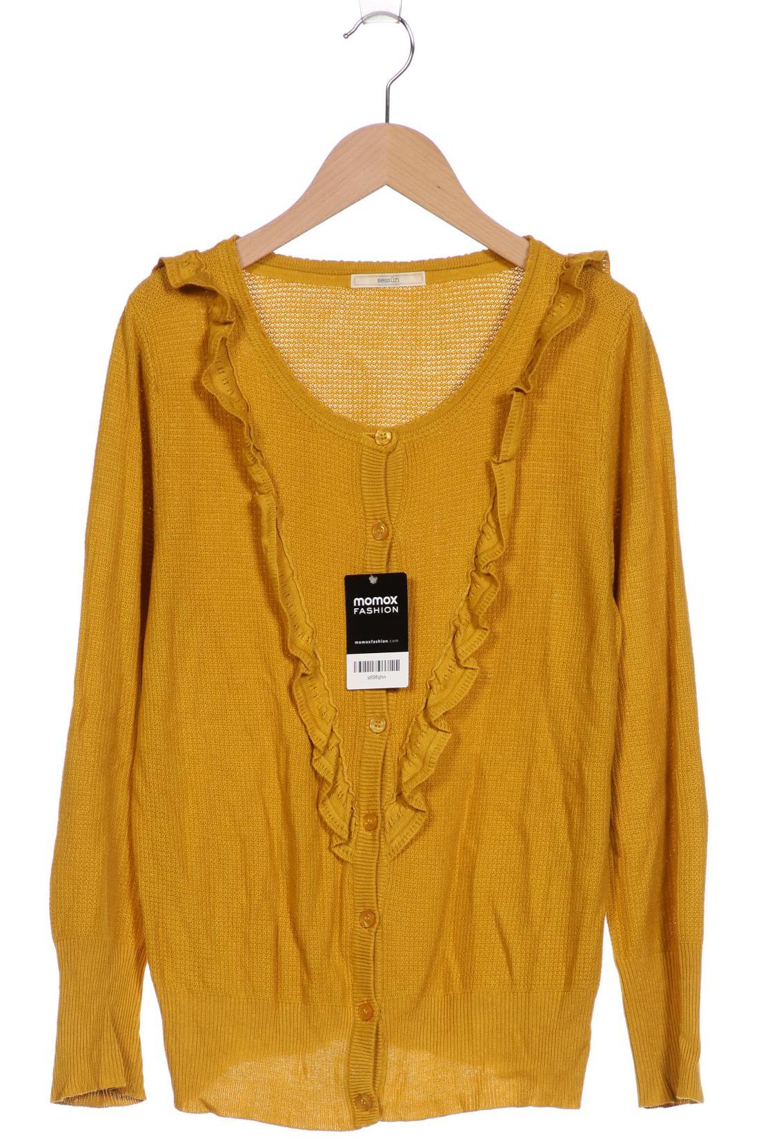 

sessun Damen Strickjacke, gelb, Gr. 38