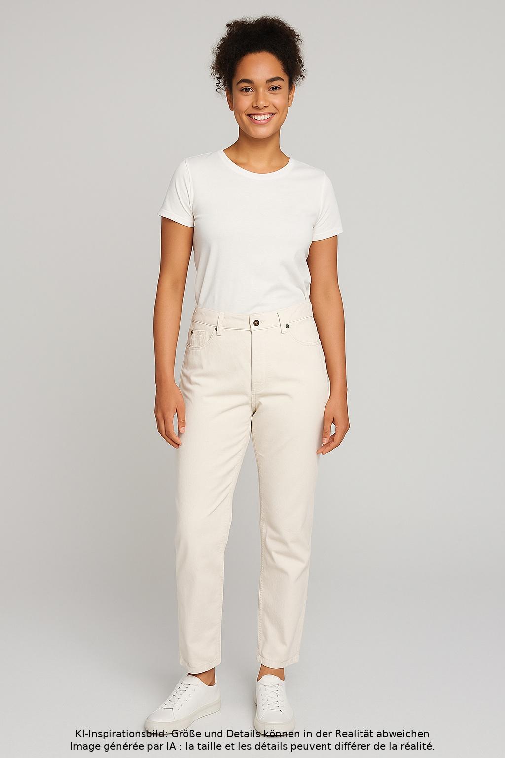 

Sezane Damen Jeans, cremeweiß, Gr. 31