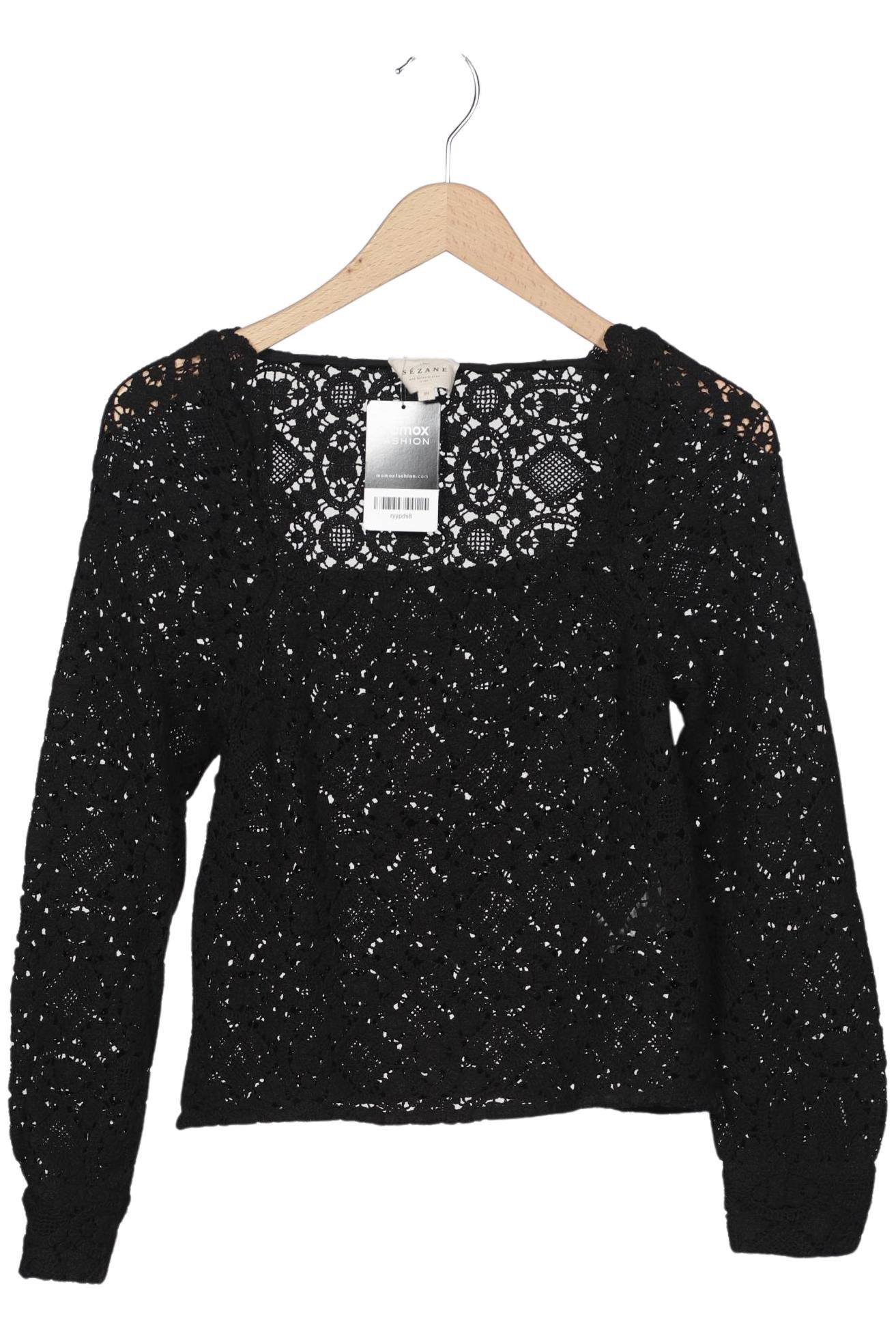

Sezane Damen Langarmshirt, schwarz, Gr. 38