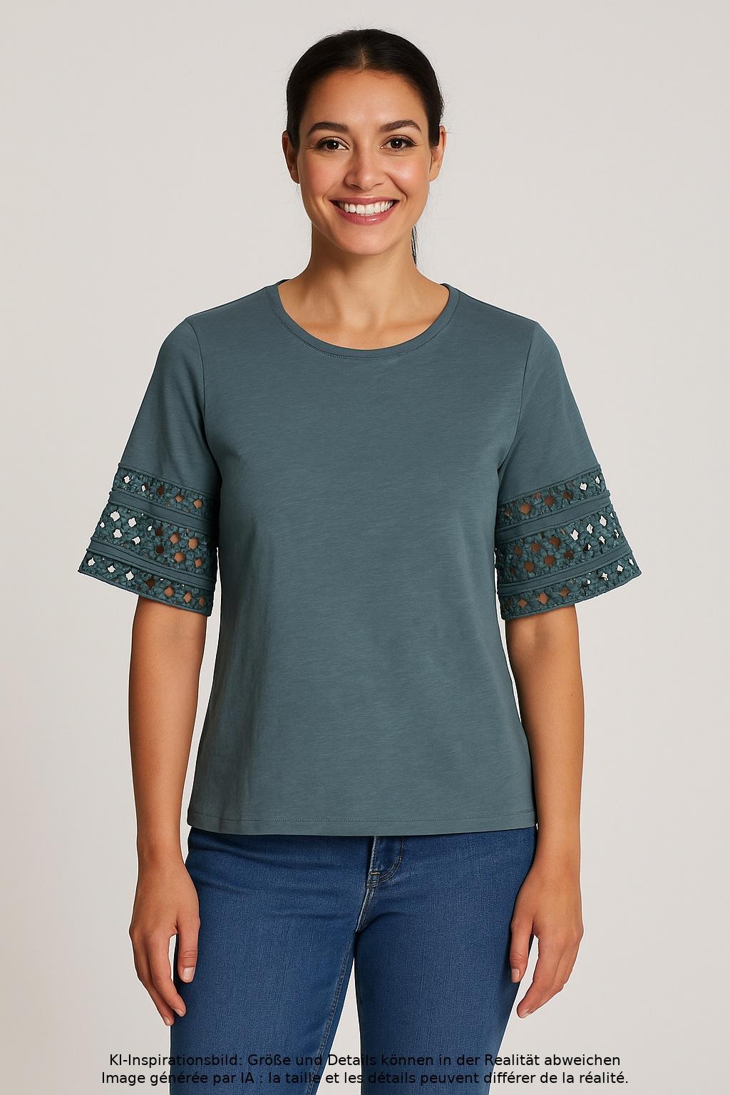

Sezane Damen T-Shirt, türkis, Gr. 42