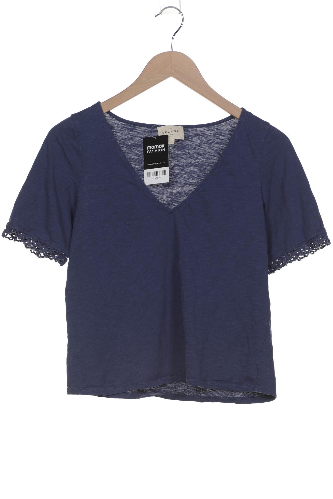 

Sezane Damen T-Shirt, blau, Gr. 36