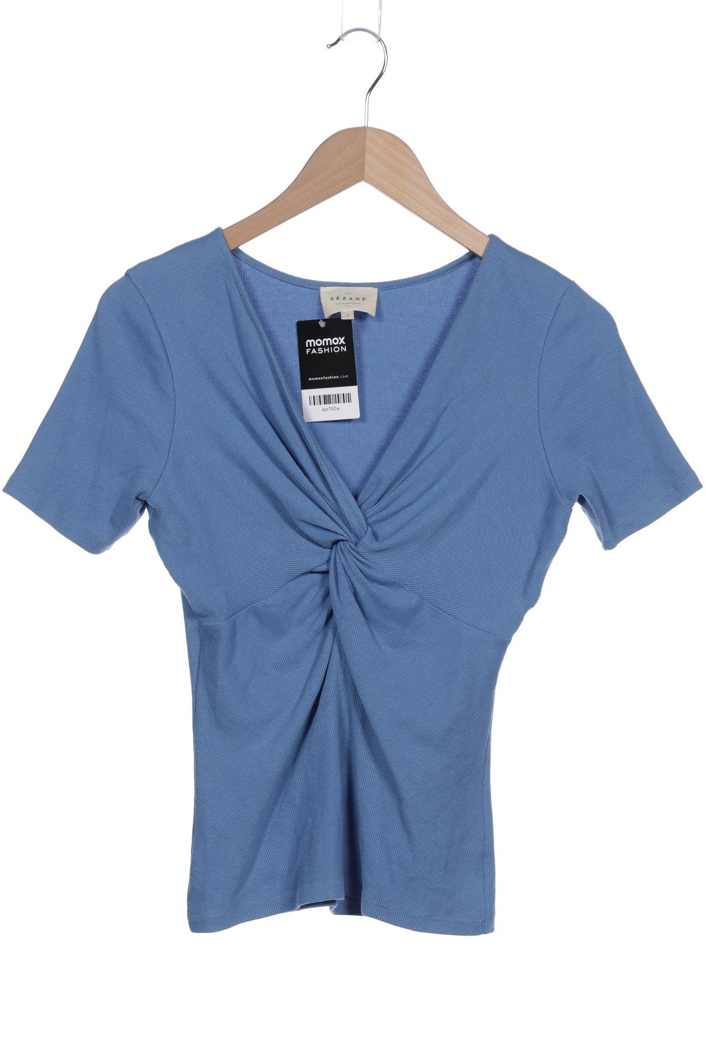 

Sezane Damen T-Shirt, blau, Gr. 36