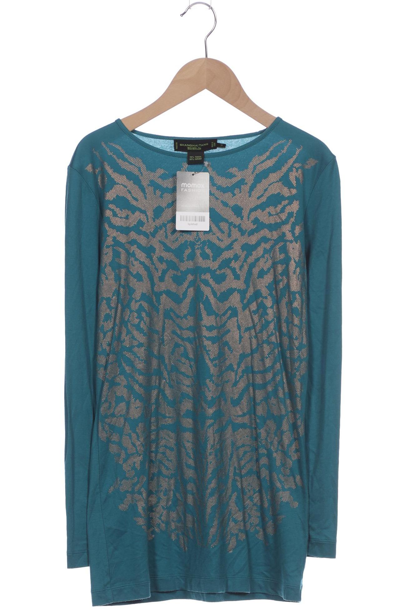 

Shanghai Tang Damen Langarmshirt, türkis, Gr. 36