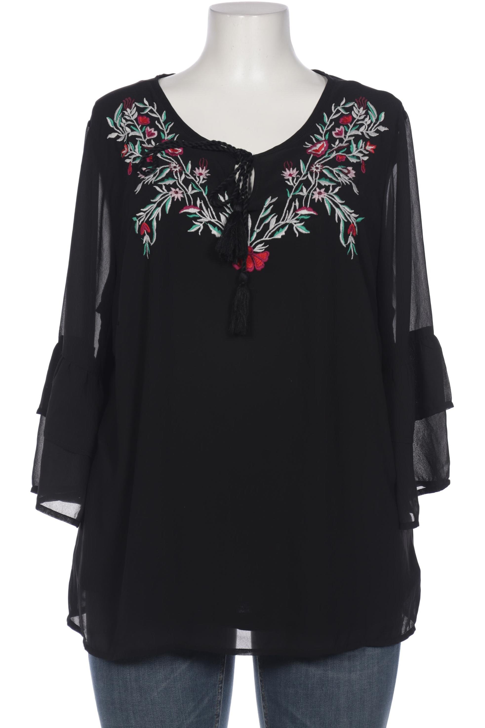 

sheego Damen Bluse, schwarz, Gr. 48