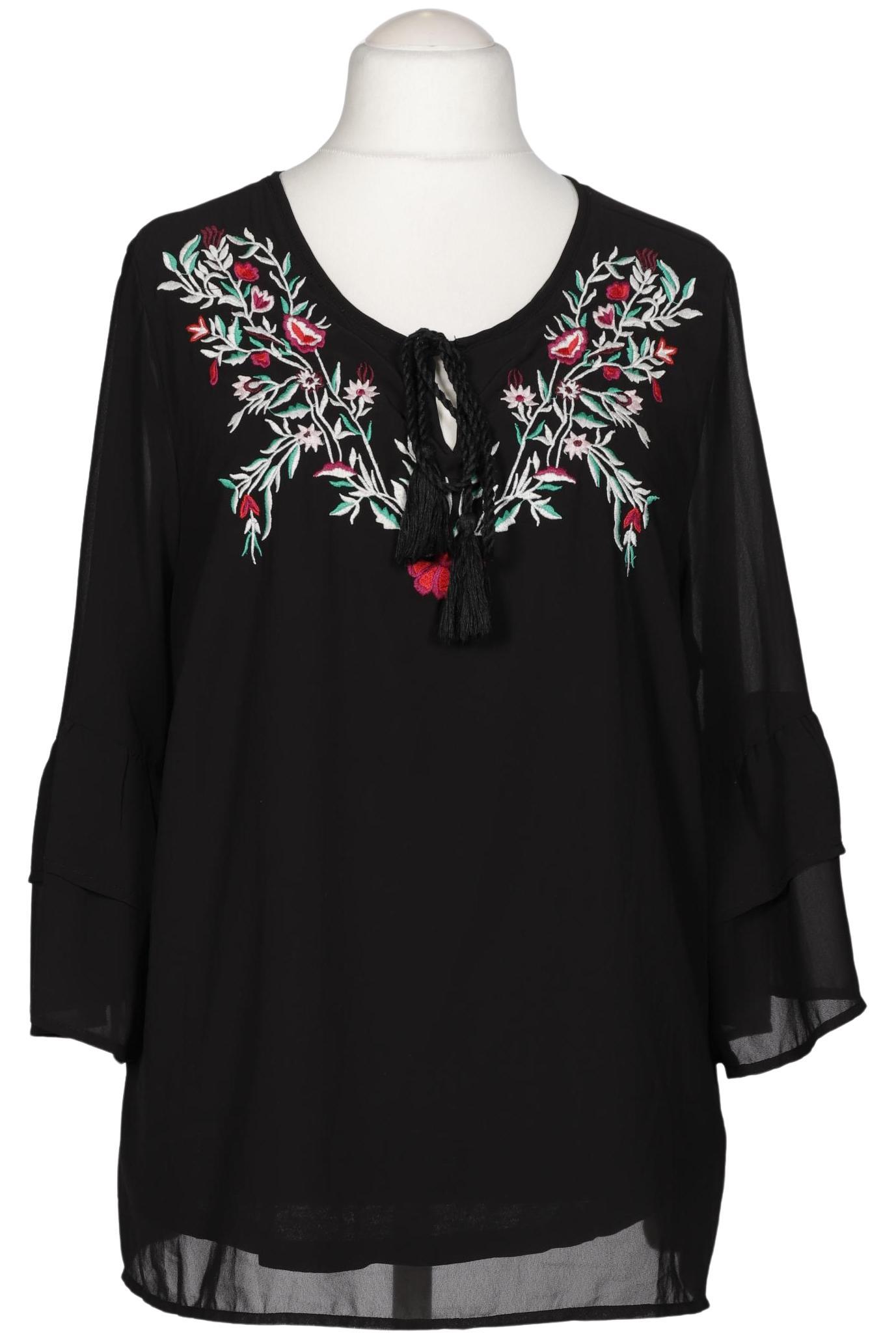 

sheego Damen Bluse, schwarz, Gr. 48