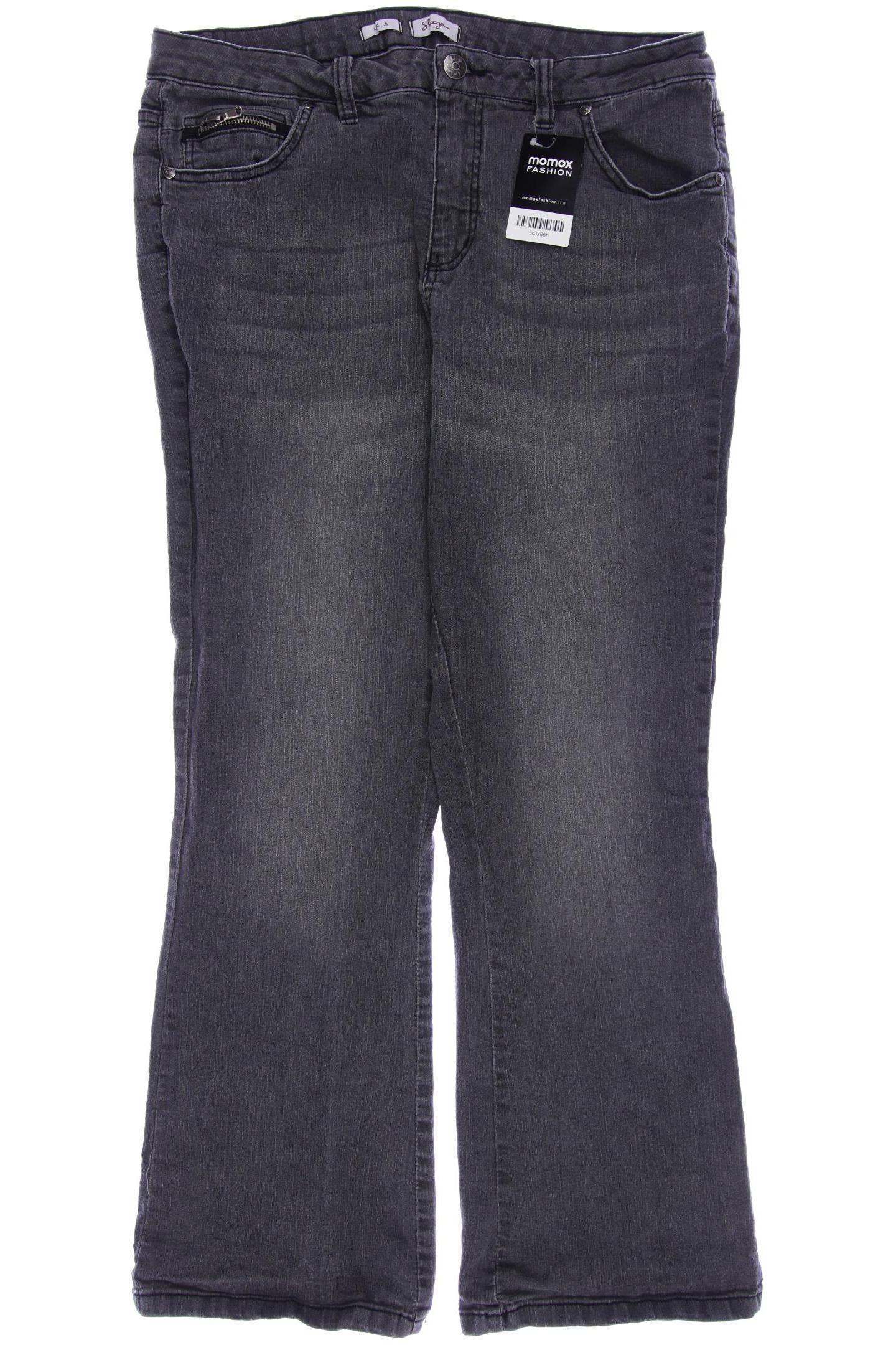 

sheego Damen Jeans, grau