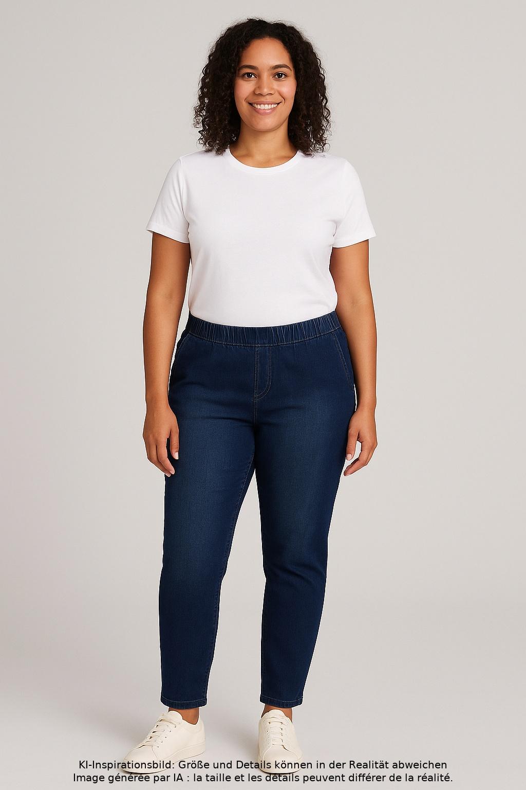 

sheego Damen Jeans, marineblau, Gr. 40