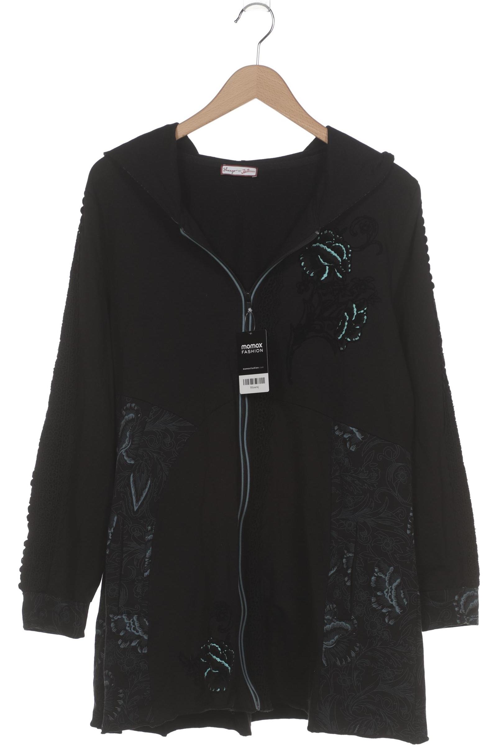 

sheego Damen Kapuzenpullover, schwarz, Gr. 44