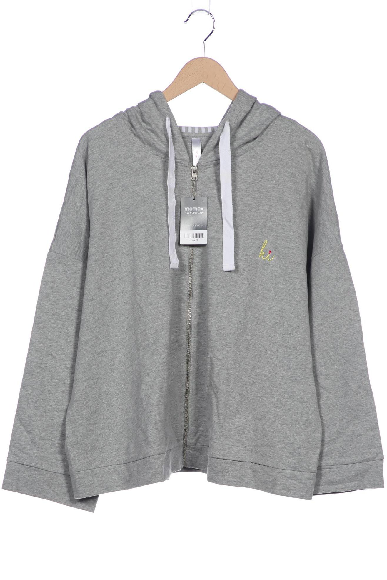 

sheego Damen Kapuzenpullover, grau, Gr. 48