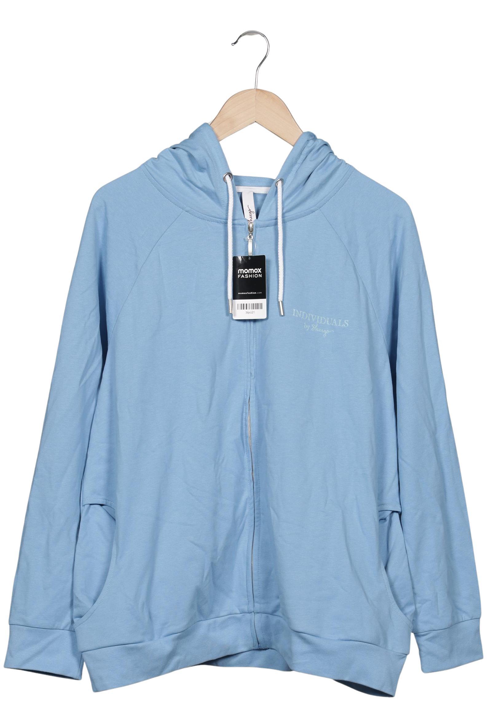 

sheego Damen Kapuzenpullover, blau, Gr. 44