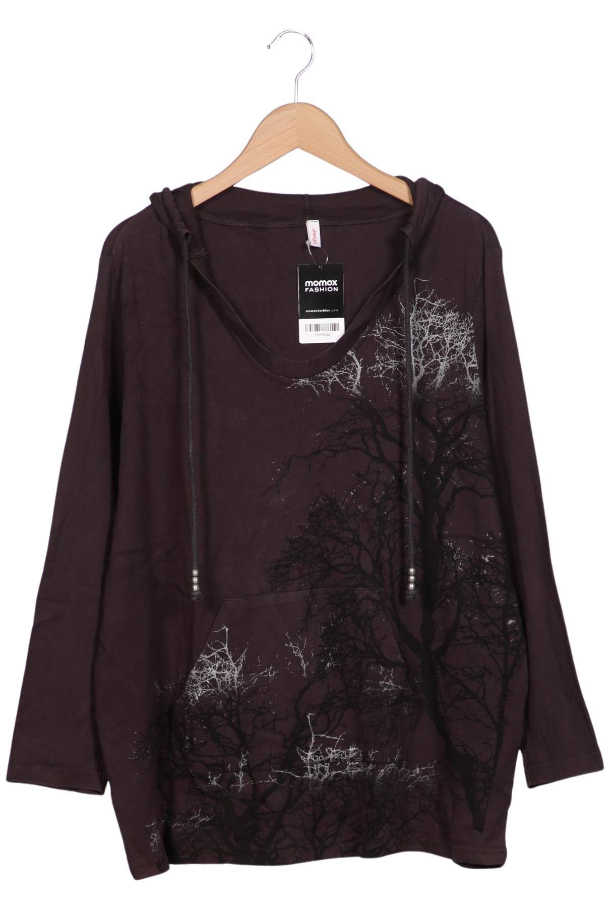 

sheego Damen Kapuzenpullover, braun, Gr. 48