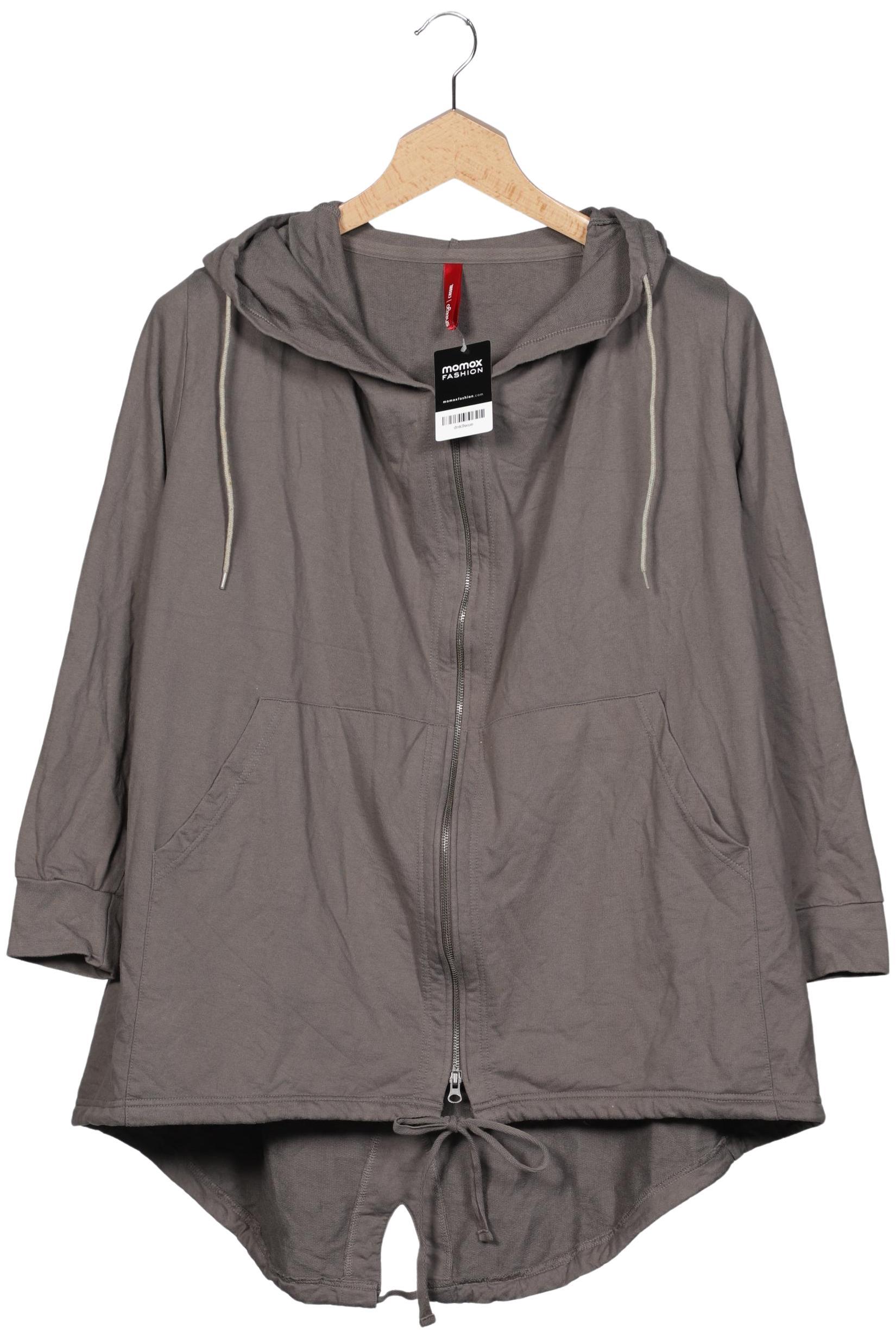 

sheego Damen Kapuzenpullover, grau, Gr. 44