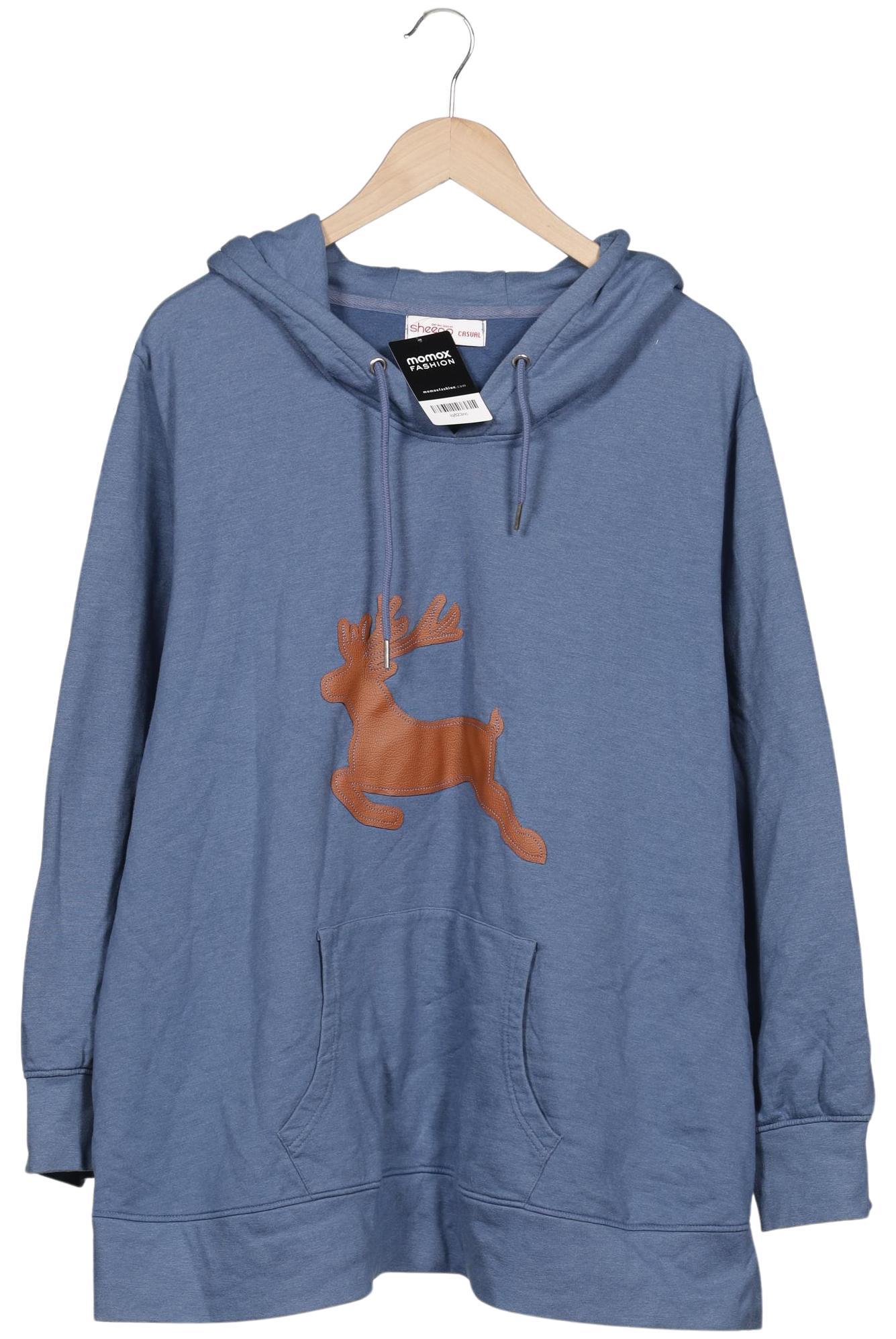 

sheego Damen Kapuzenpullover, blau, Gr. 52