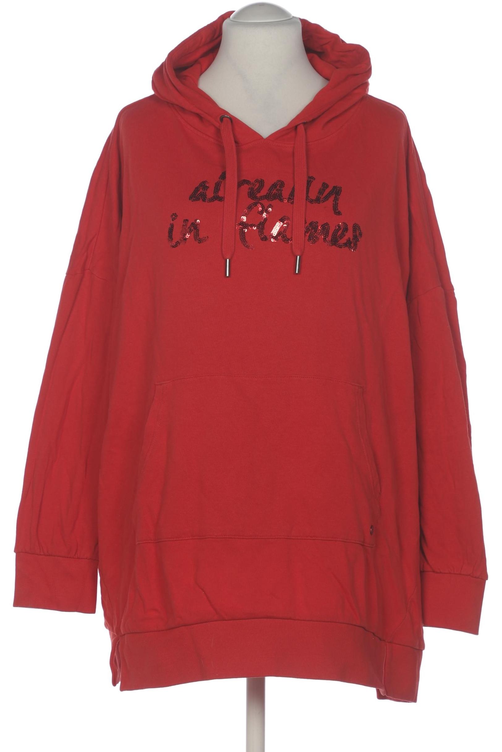 

sheego Damen Kapuzenpullover, rot, Gr. 56