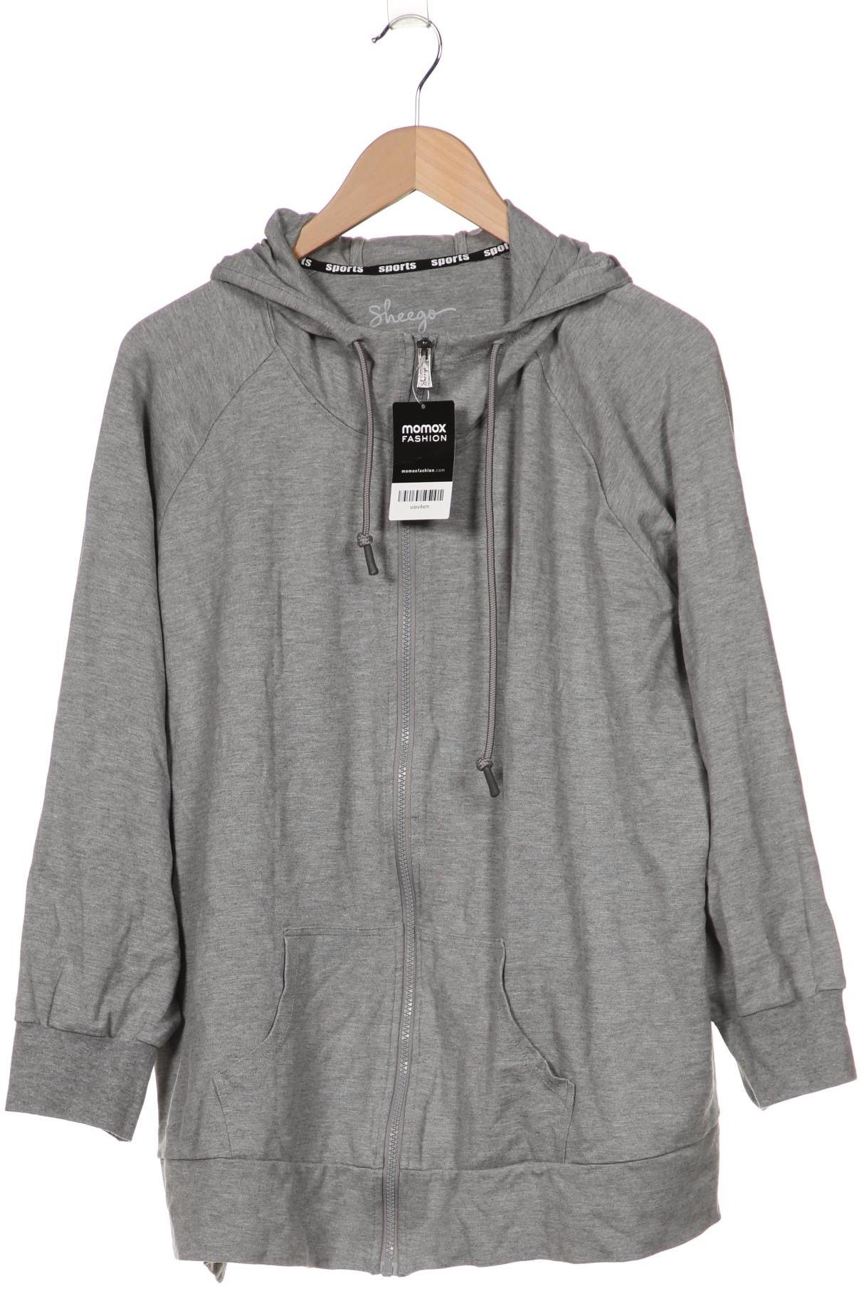 

sheego Damen Kapuzenpullover, grau, Gr. 52