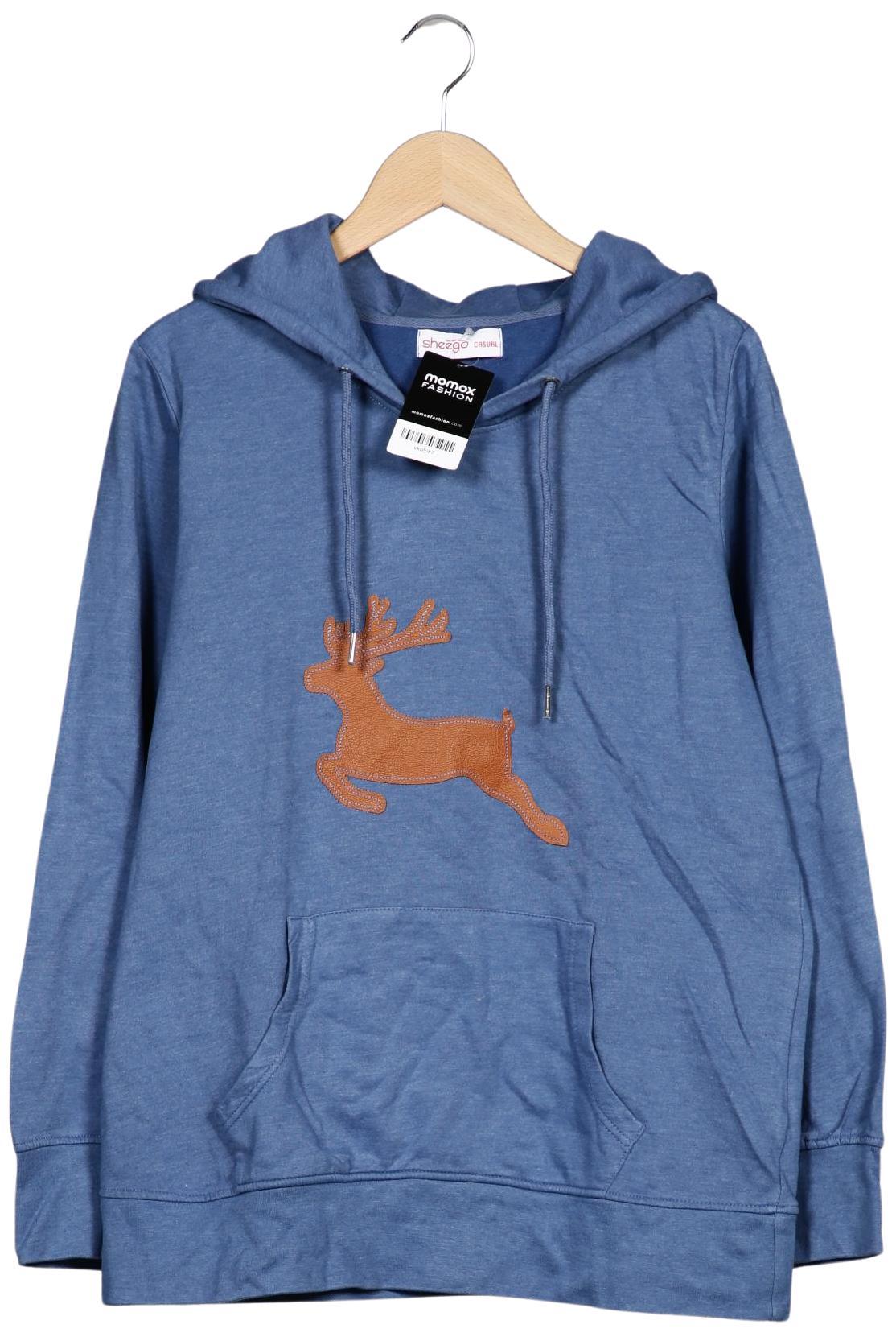 

sheego Damen Kapuzenpullover, blau, Gr. 40