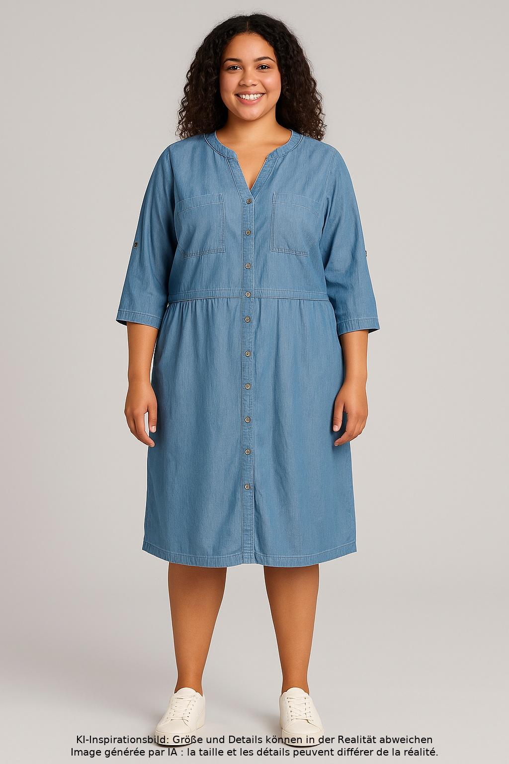 

sheego Damen Kleid, blau, Gr. 46