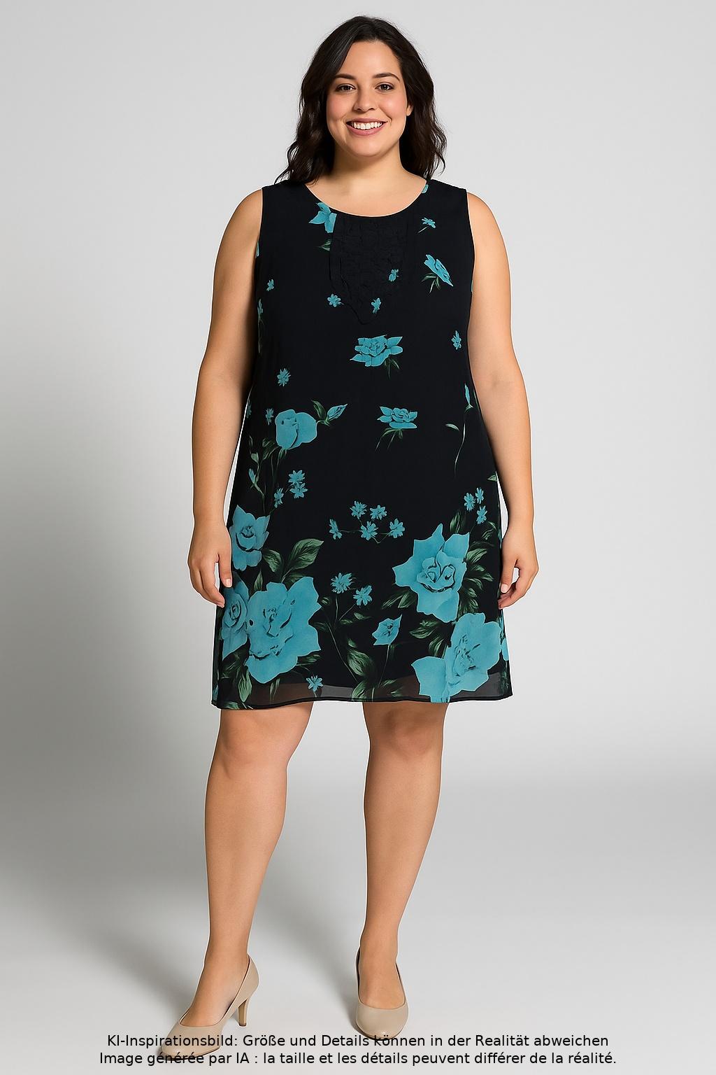 

sheego Damen Kleid, mehrfarbig, Gr. 46