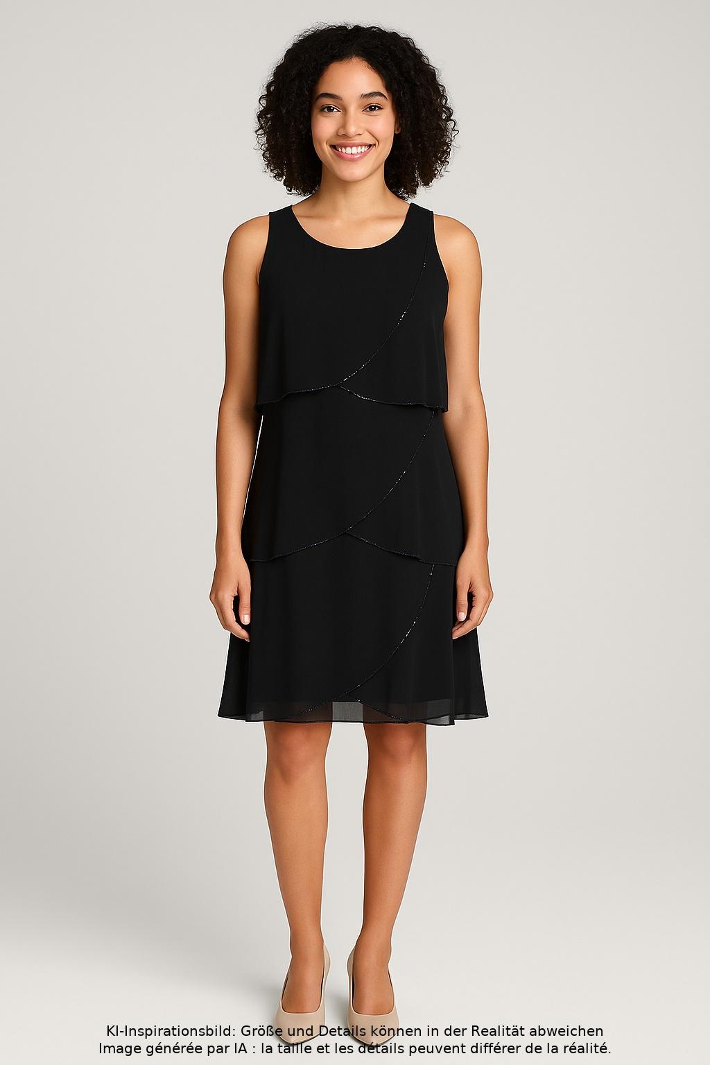 

sheego Damen Kleid, schwarz, Gr. 40