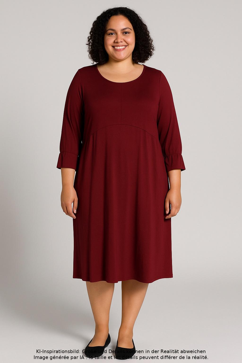 

sheego Damen Kleid, bordeaux, Gr. 46