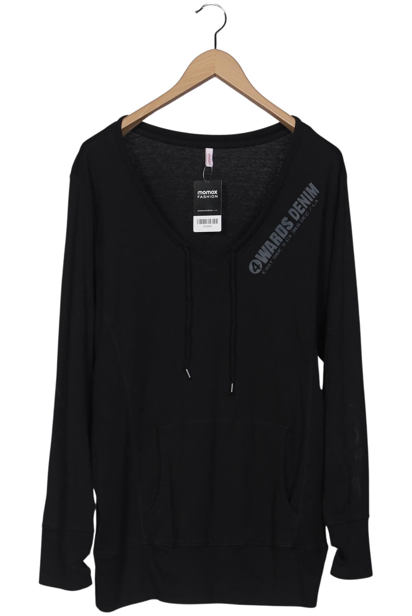 

sheego Damen Langarmshirt, schwarz, Gr. 52