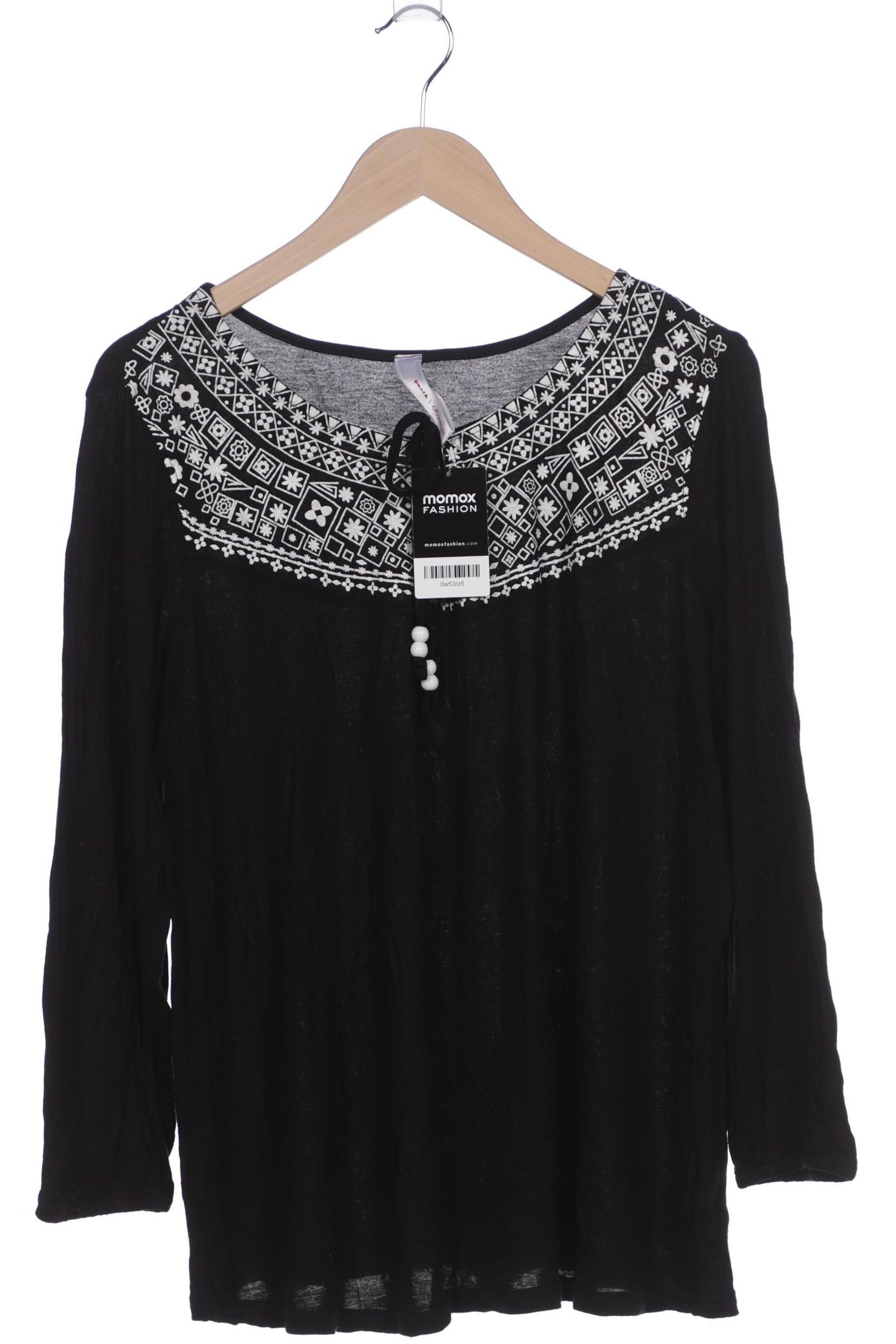 

sheego Damen Langarmshirt, schwarz, Gr. 48