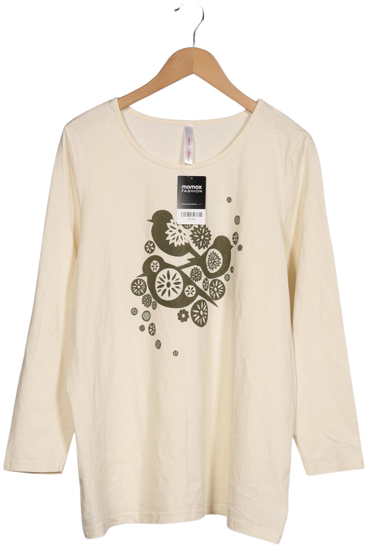 

sheego Damen Langarmshirt, cremeweiß, Gr. 44