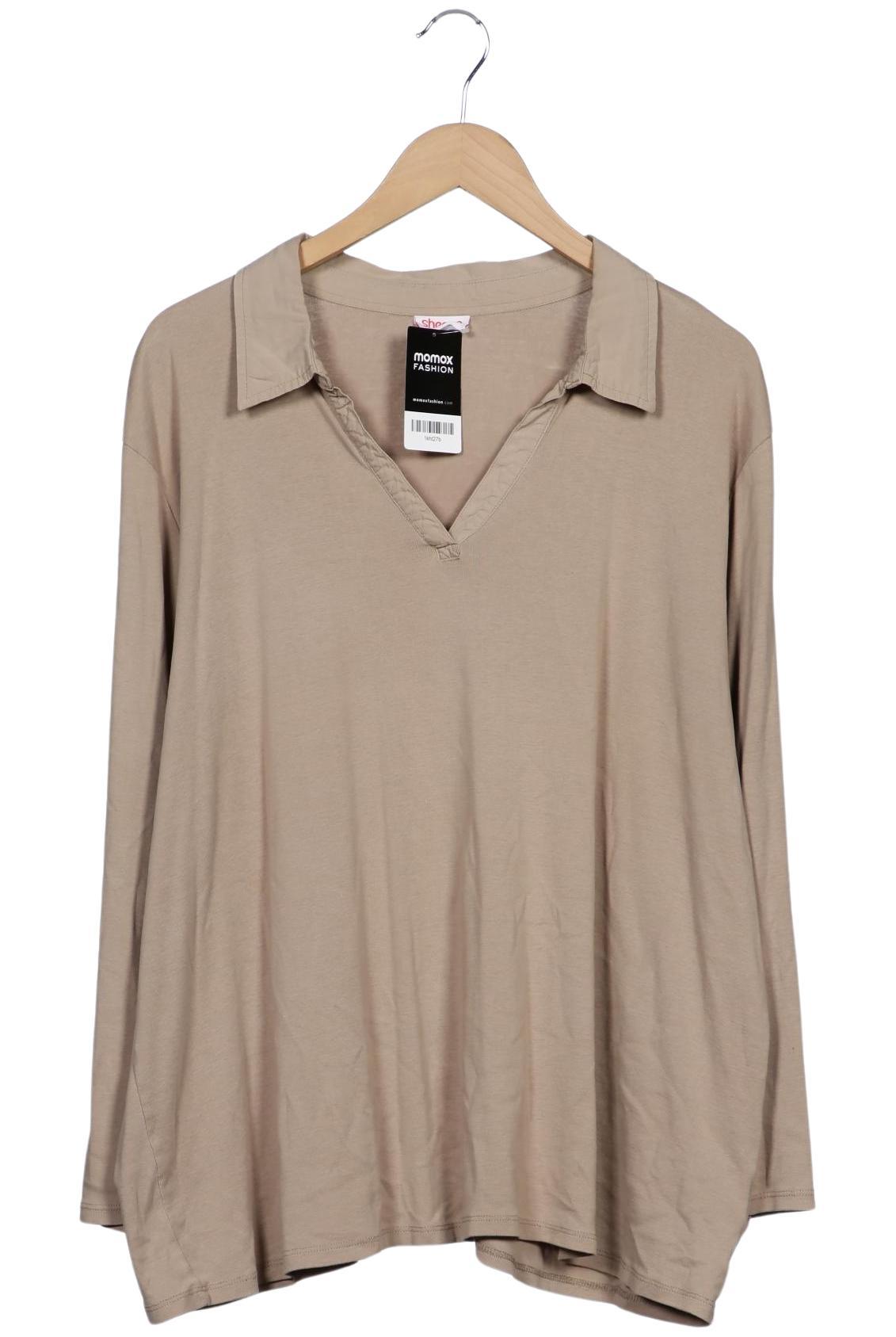 

sheego Damen Langarmshirt, beige, Gr. 52
