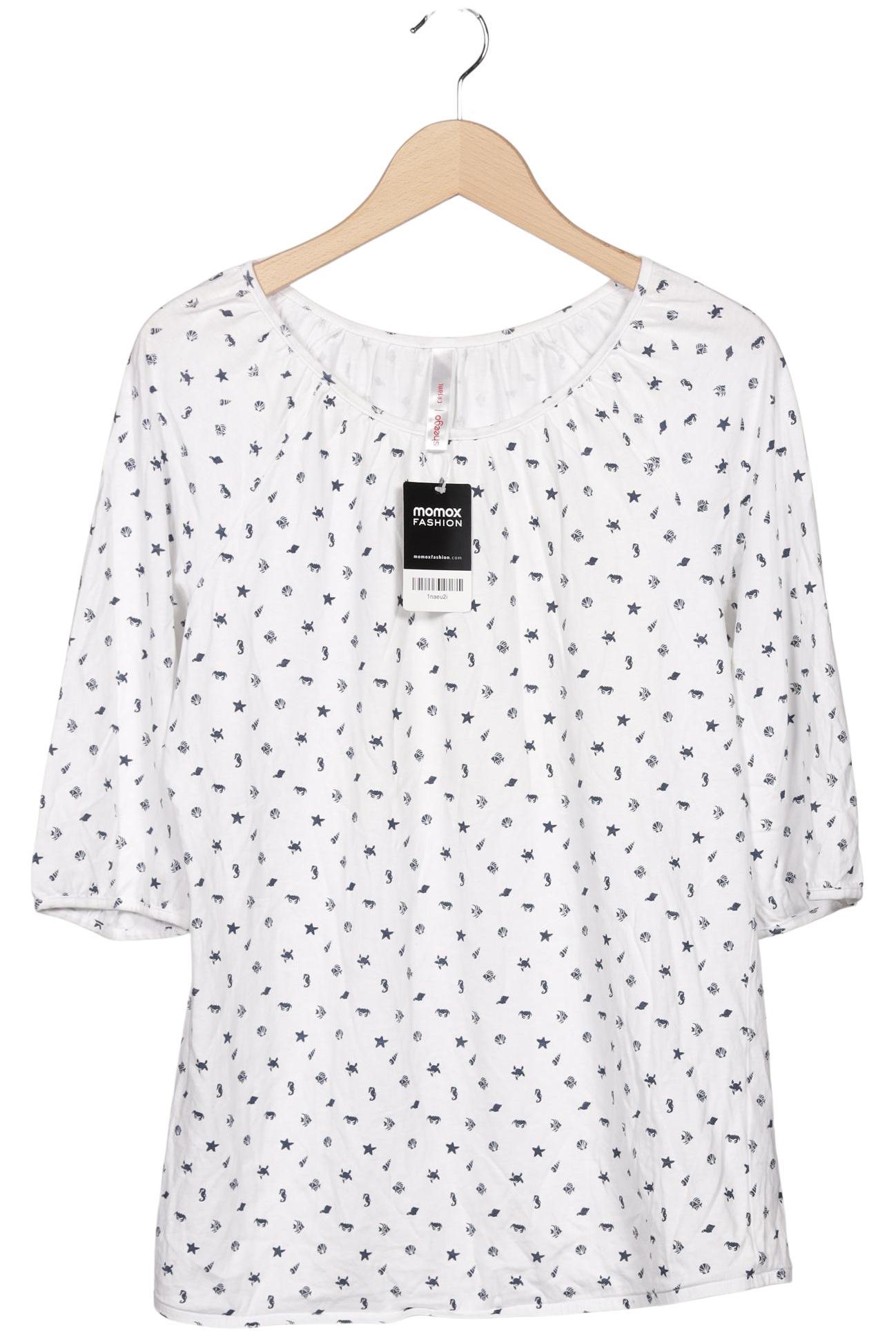 

sheego Damen Langarmshirt, weiß, Gr. 38