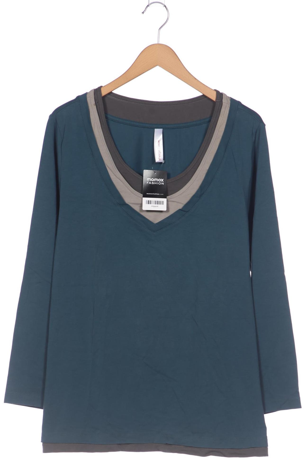 

sheego Damen Langarmshirt, türkis, Gr. 48