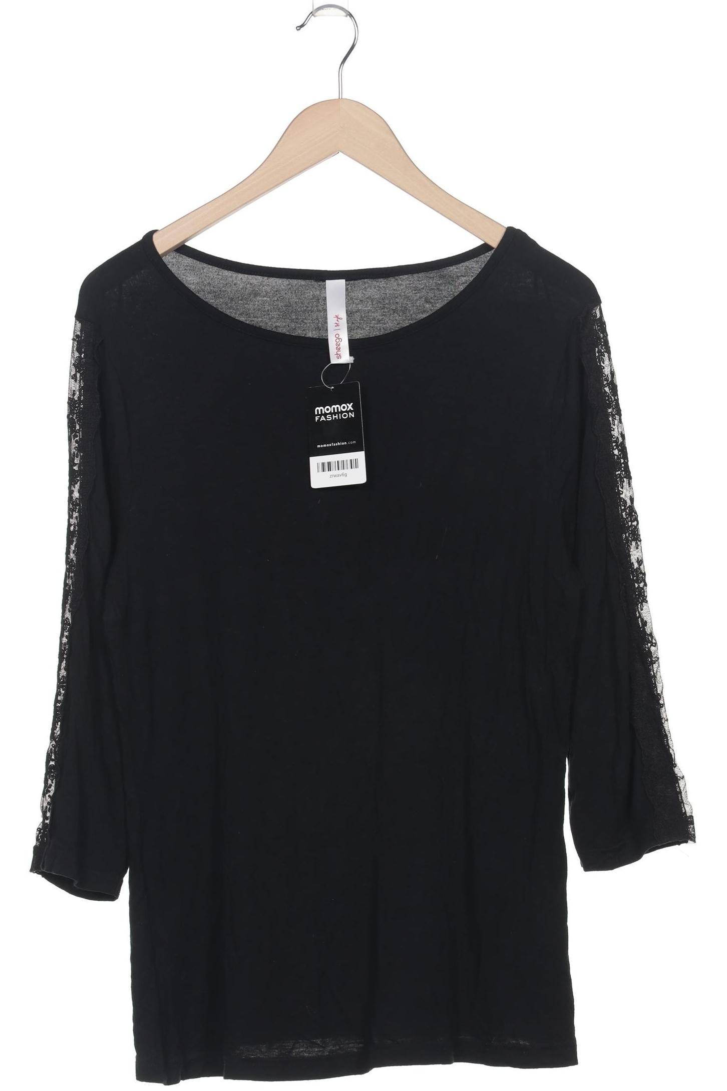 

sheego Damen Langarmshirt, schwarz, Gr. 40