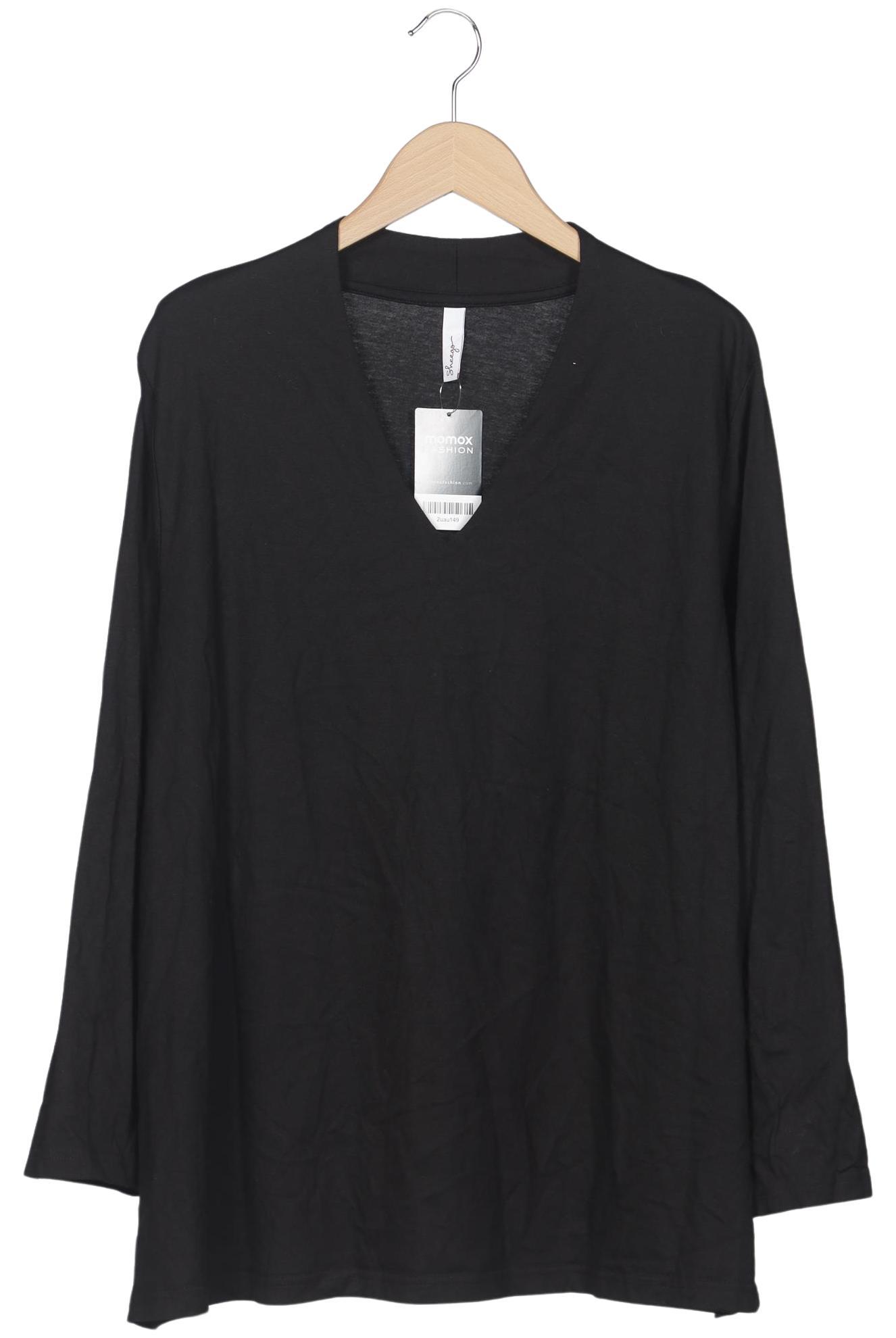 

sheego Damen Langarmshirt, schwarz, Gr. 52