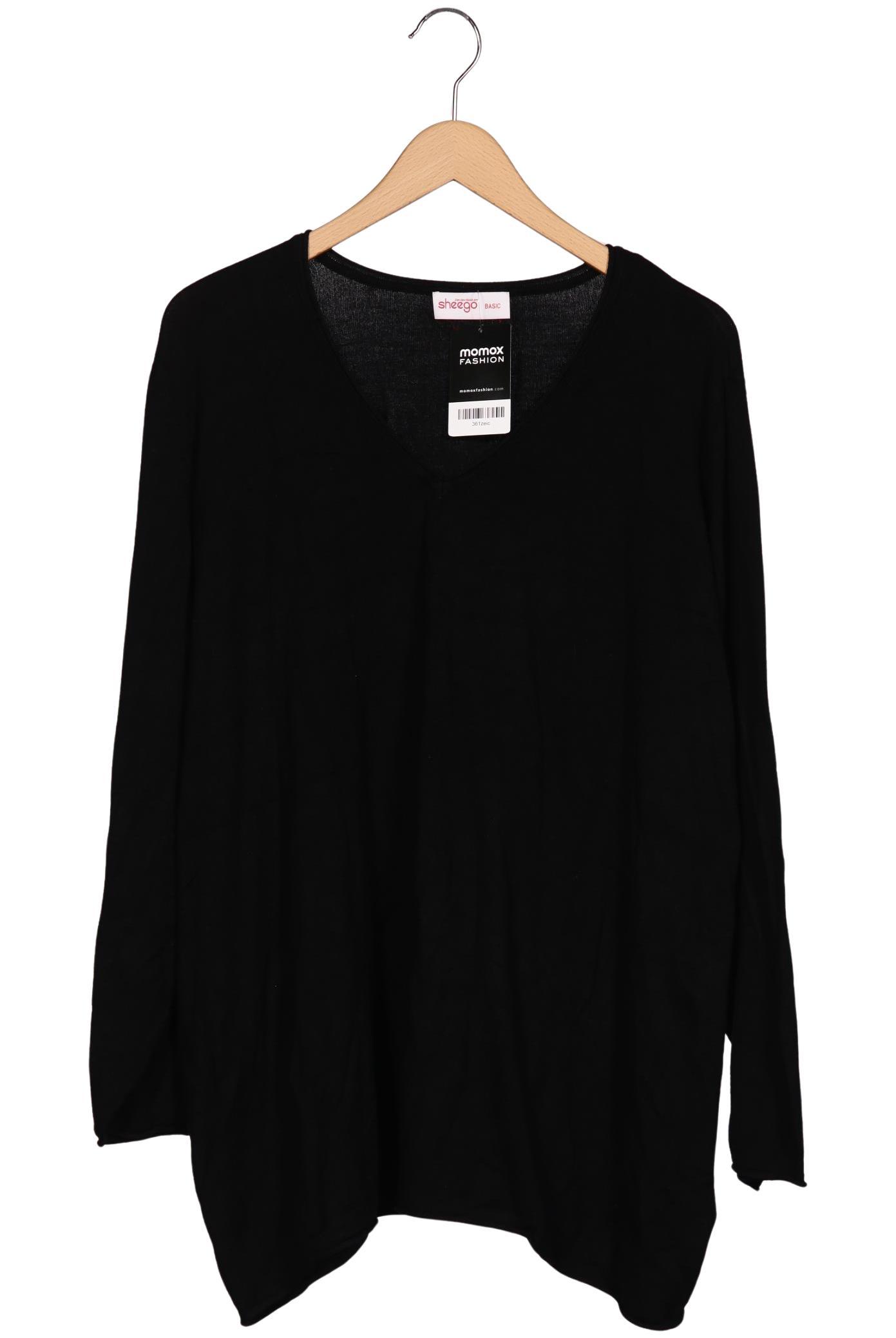 

sheego Damen Langarmshirt, schwarz, Gr. 56