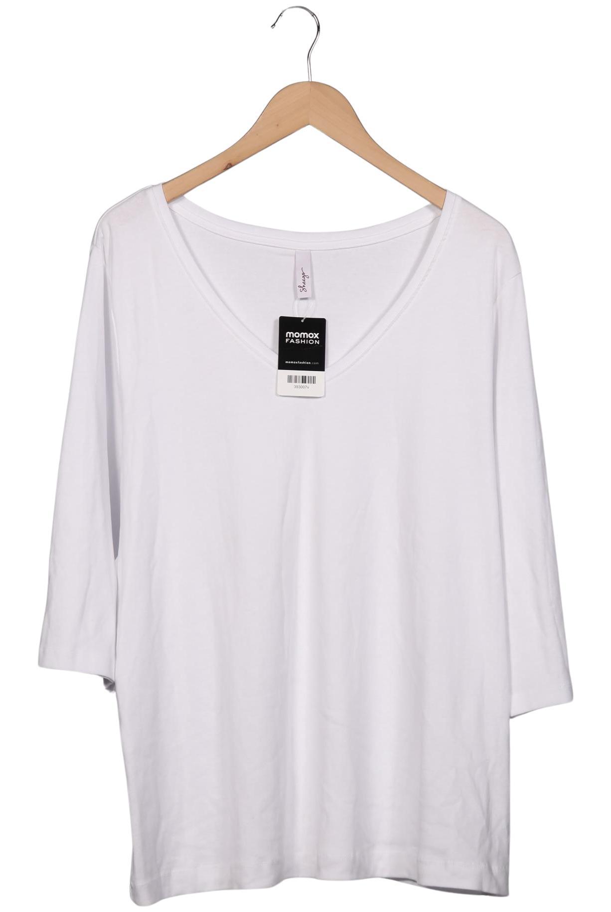 

sheego Damen Langarmshirt, weiß, Gr. 48