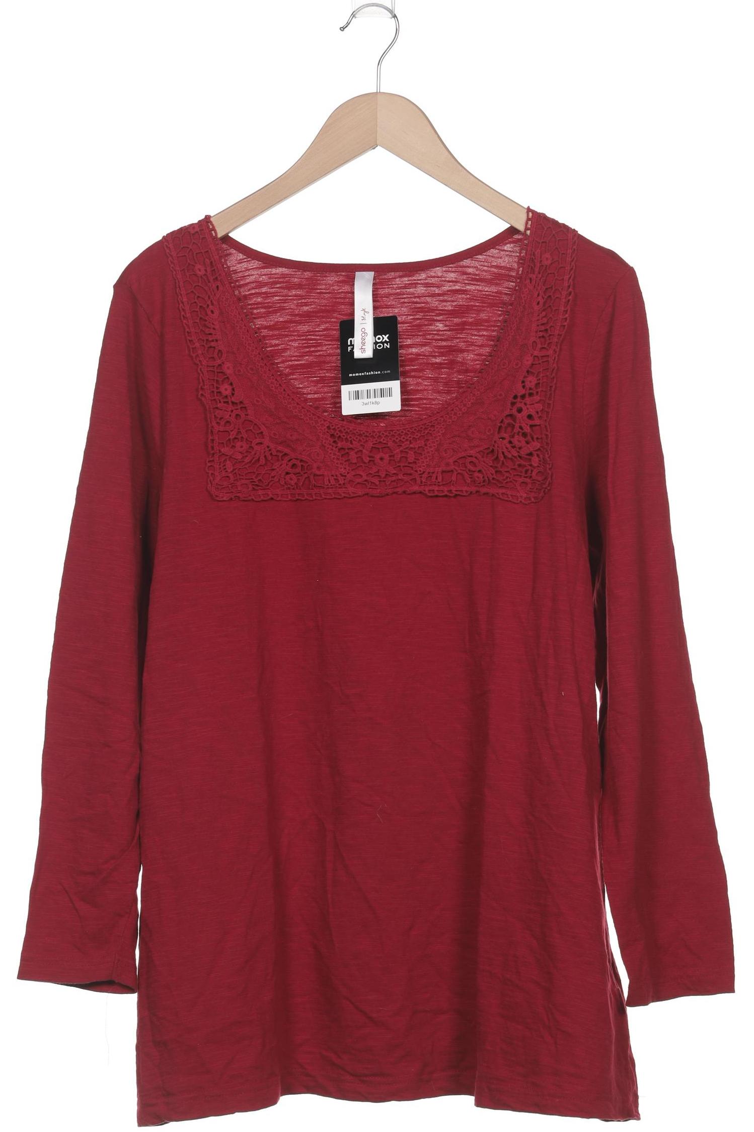 

sheego Damen Langarmshirt, bordeaux, Gr. 48
