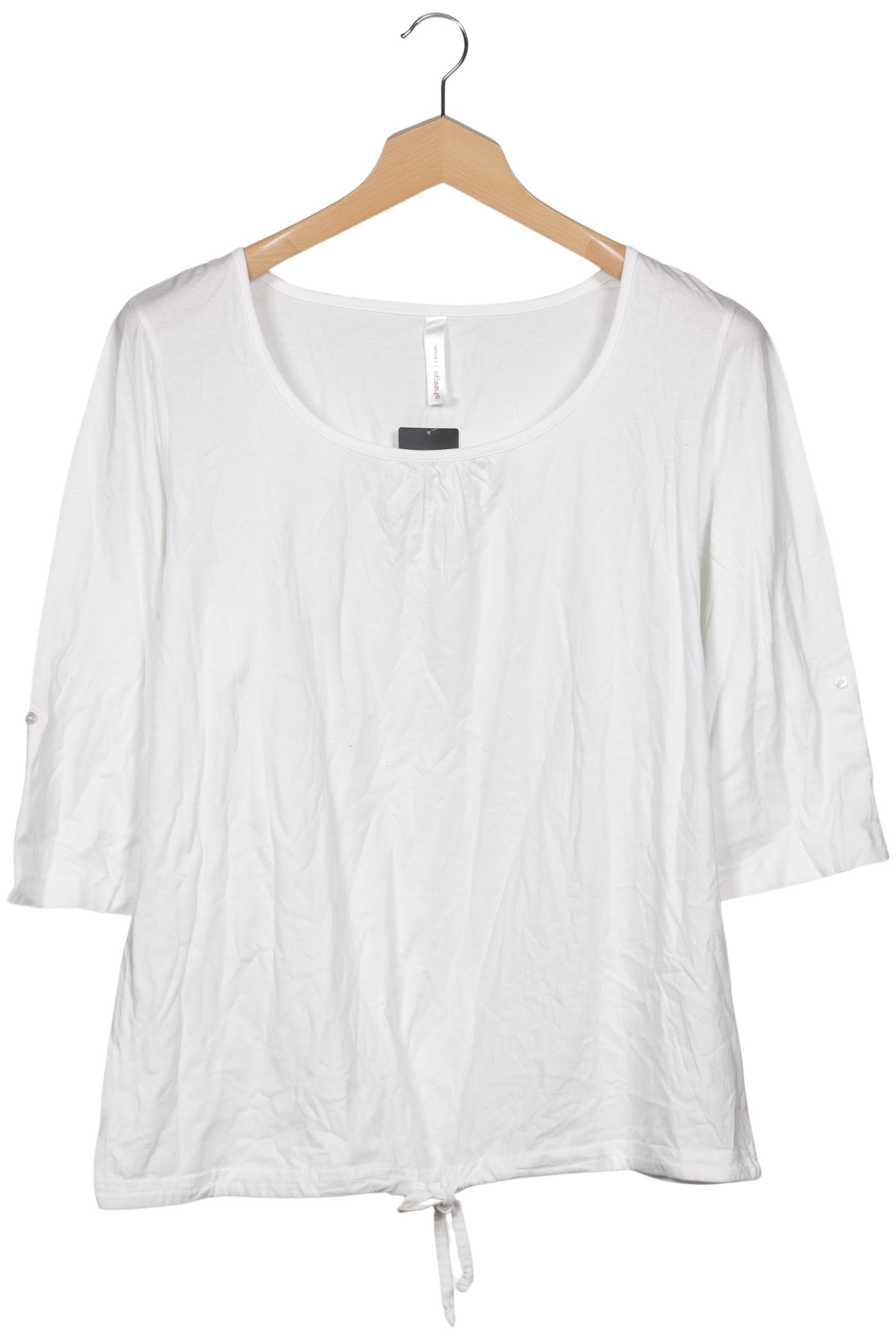 

sheego Damen Langarmshirt, weiß, Gr. 48