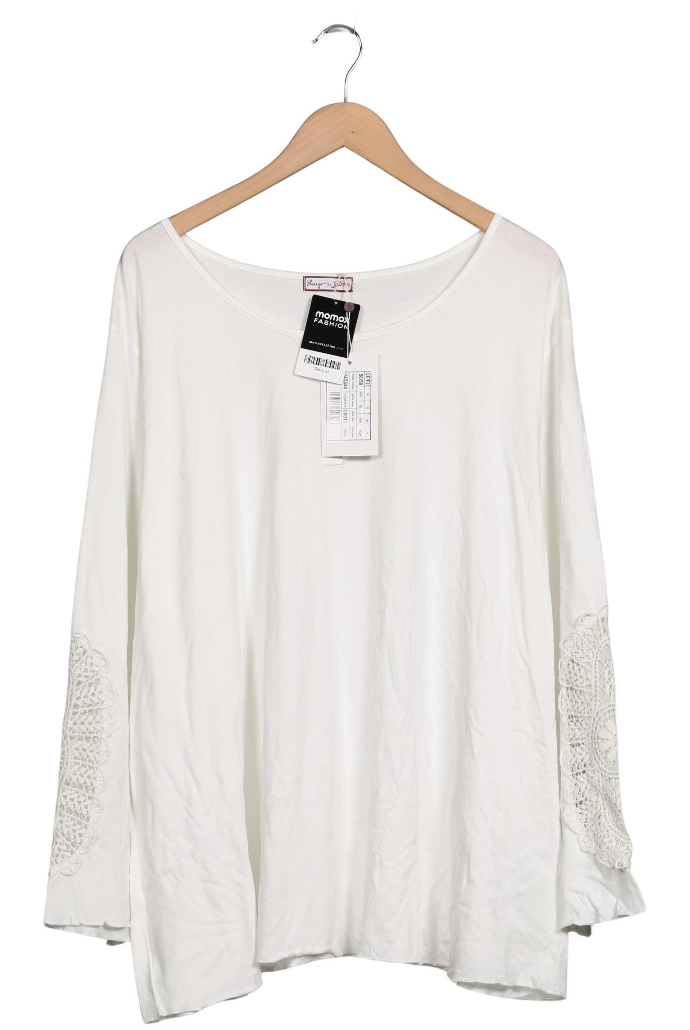 

sheego Damen Langarmshirt, weiß, Gr. 56