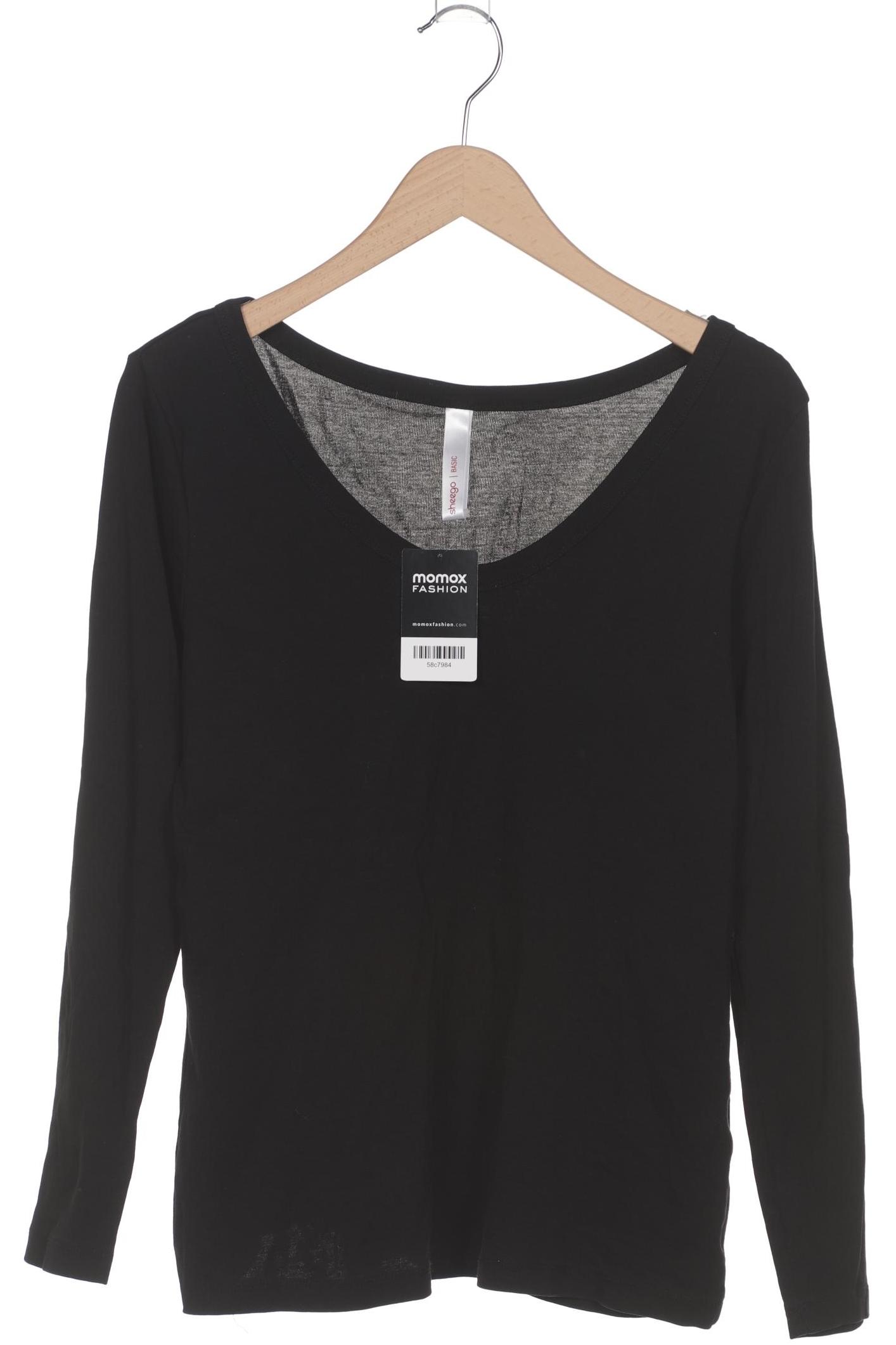 

sheego Damen Langarmshirt, schwarz, Gr. 40
