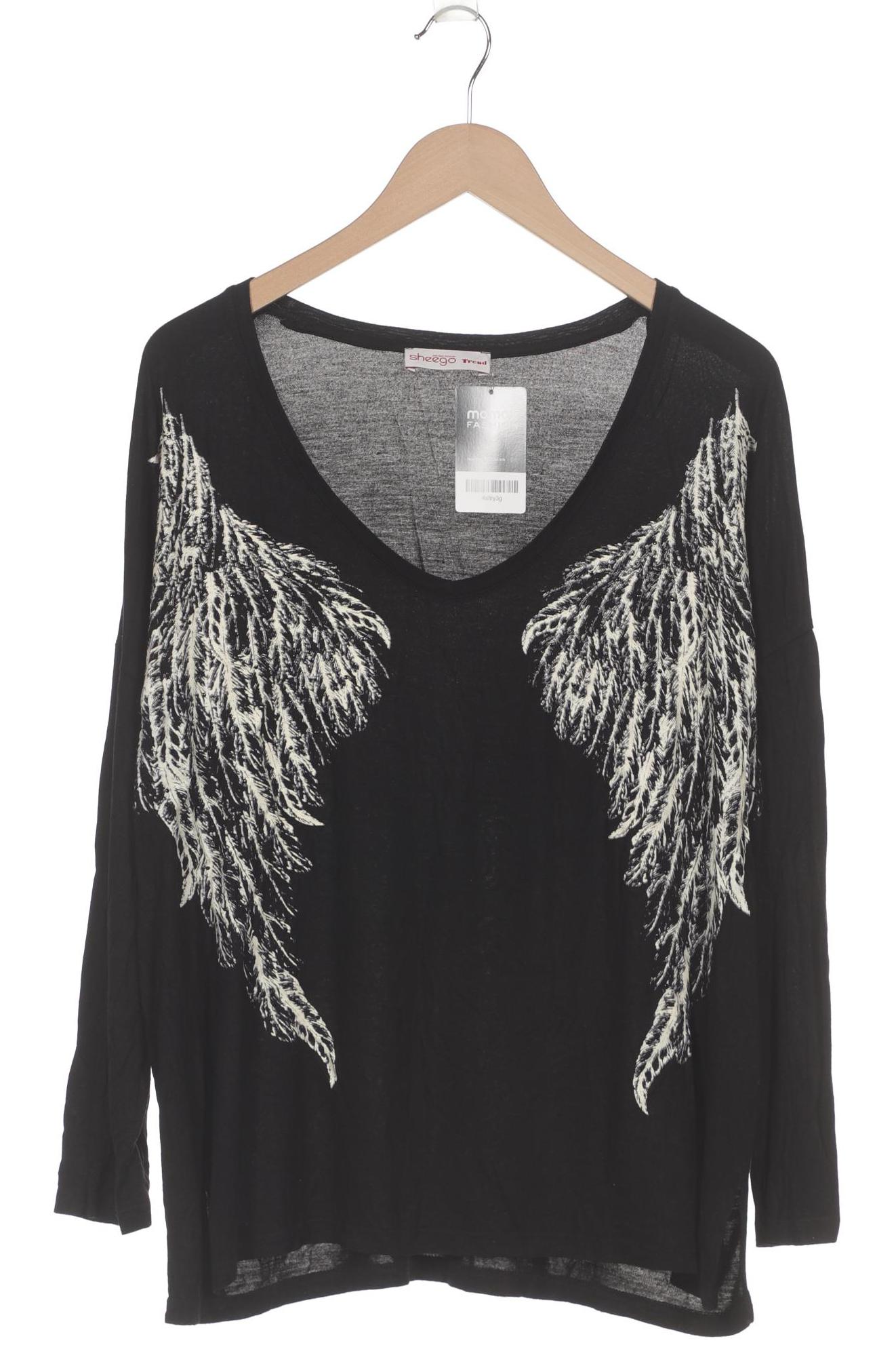 

sheego Damen Langarmshirt, schwarz, Gr. 44