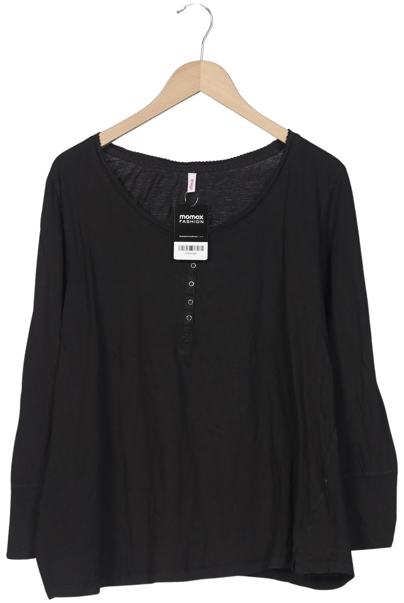 

sheego Damen Langarmshirt, schwarz, Gr. 48