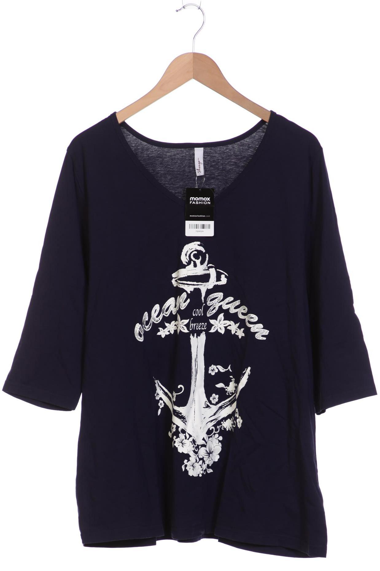 

sheego Damen Langarmshirt, marineblau, Gr. 48