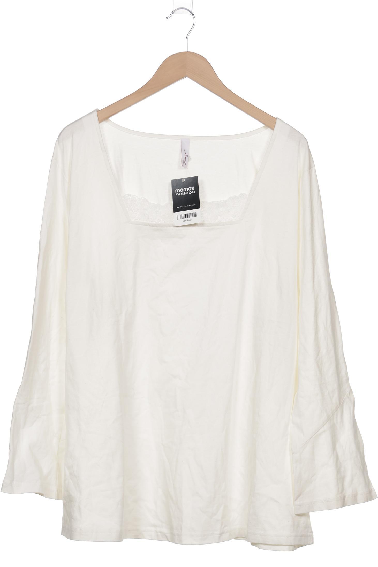 

sheego Damen Langarmshirt, weiß, Gr. 52