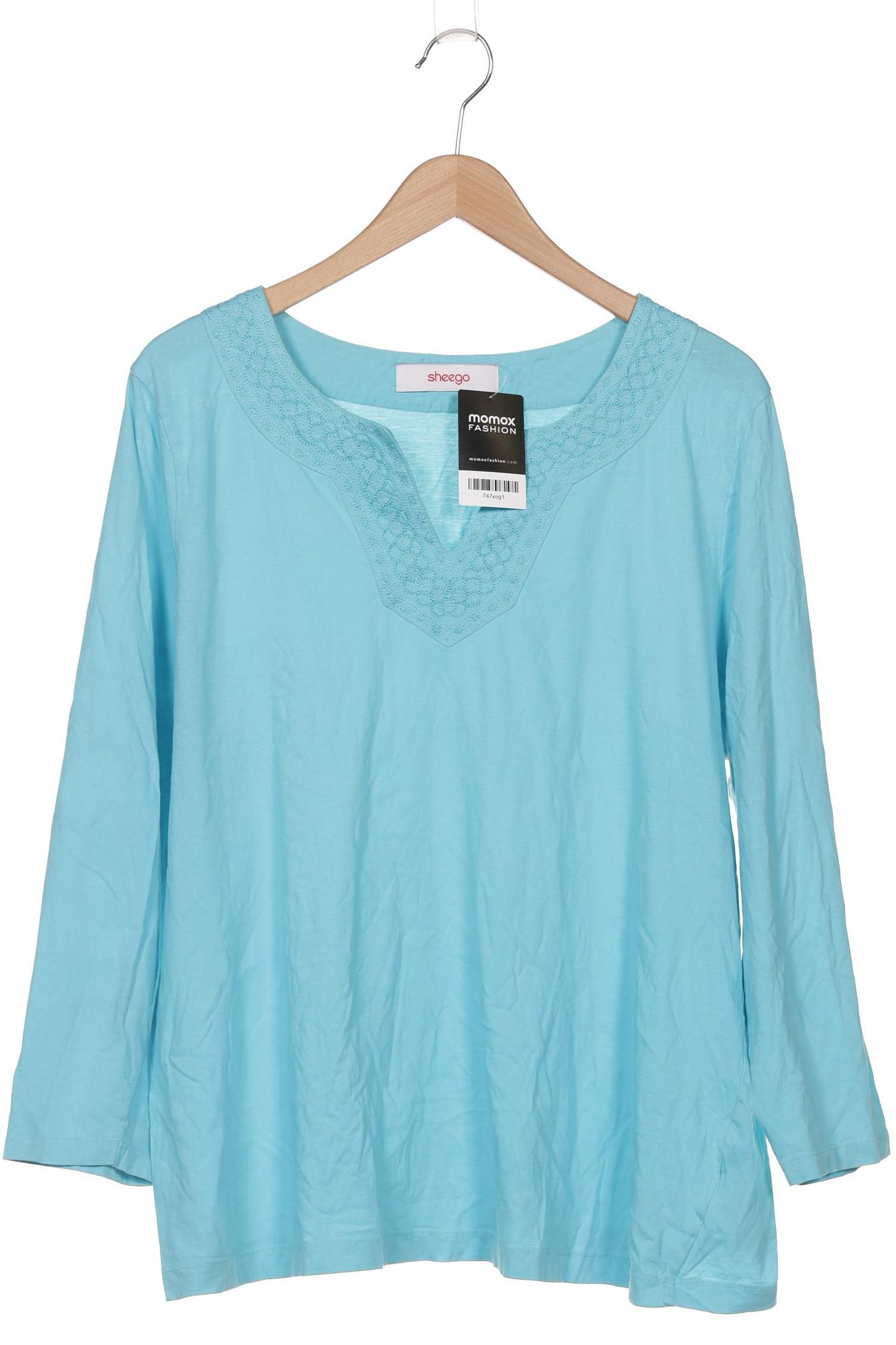 

sheego Damen Langarmshirt, blau, Gr. 48