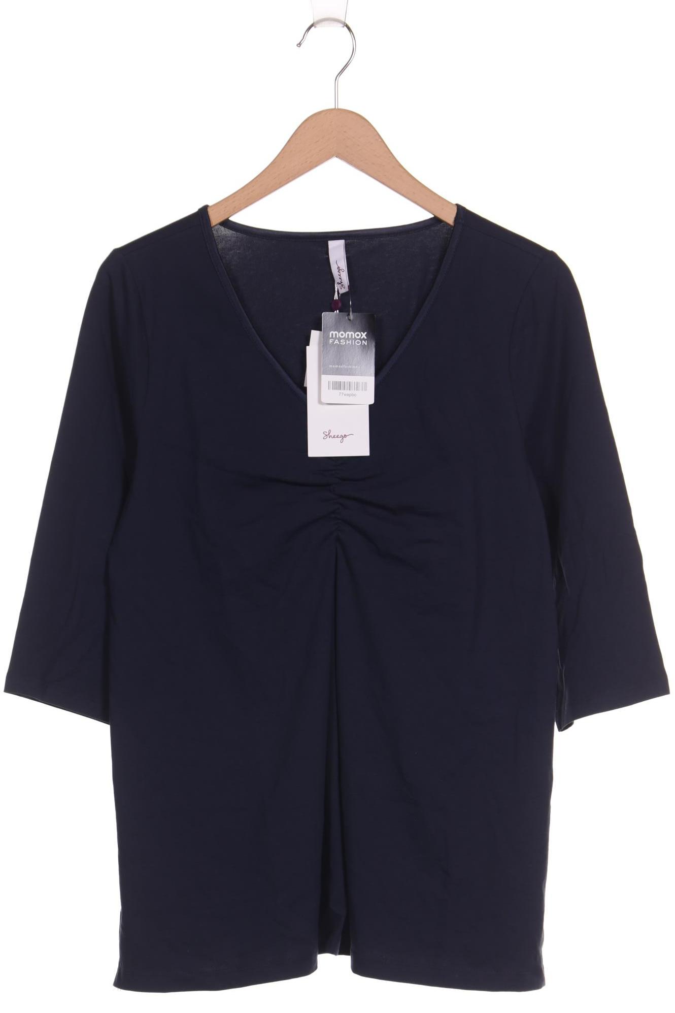 

sheego Damen Langarmshirt, marineblau, Gr. 40