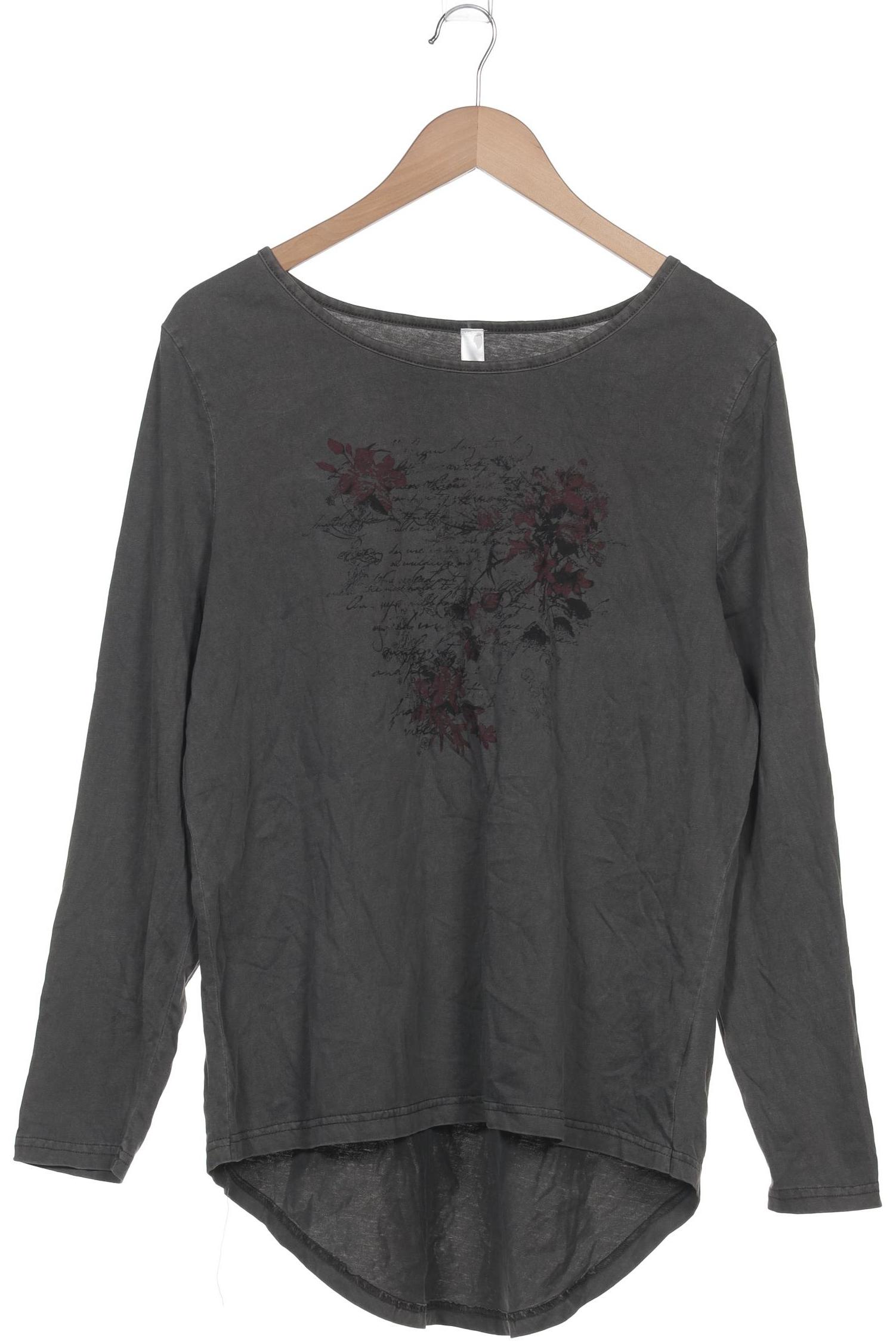 

sheego Damen Langarmshirt, grau, Gr. 40