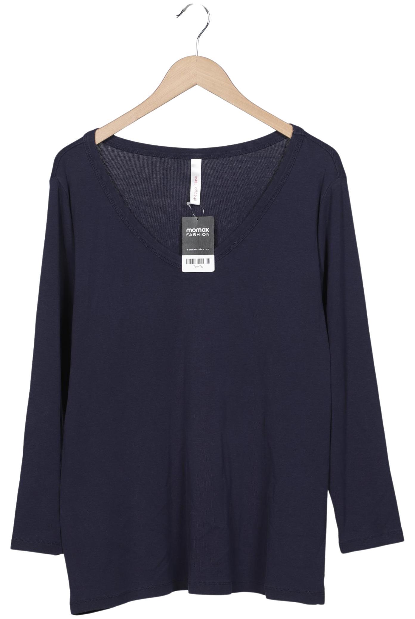 

sheego Damen Langarmshirt, marineblau, Gr. 48