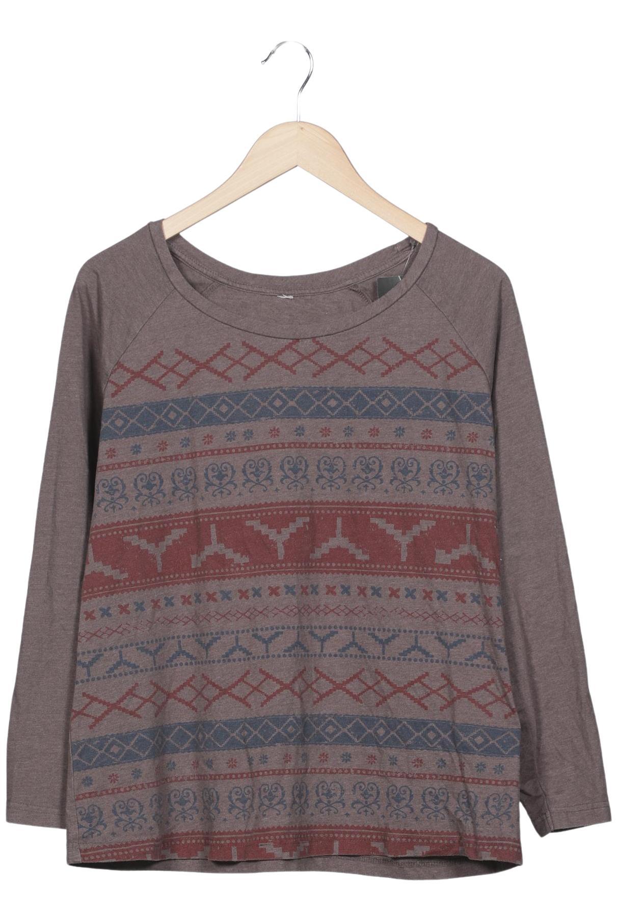 

sheego Damen Langarmshirt, braun, Gr. 44