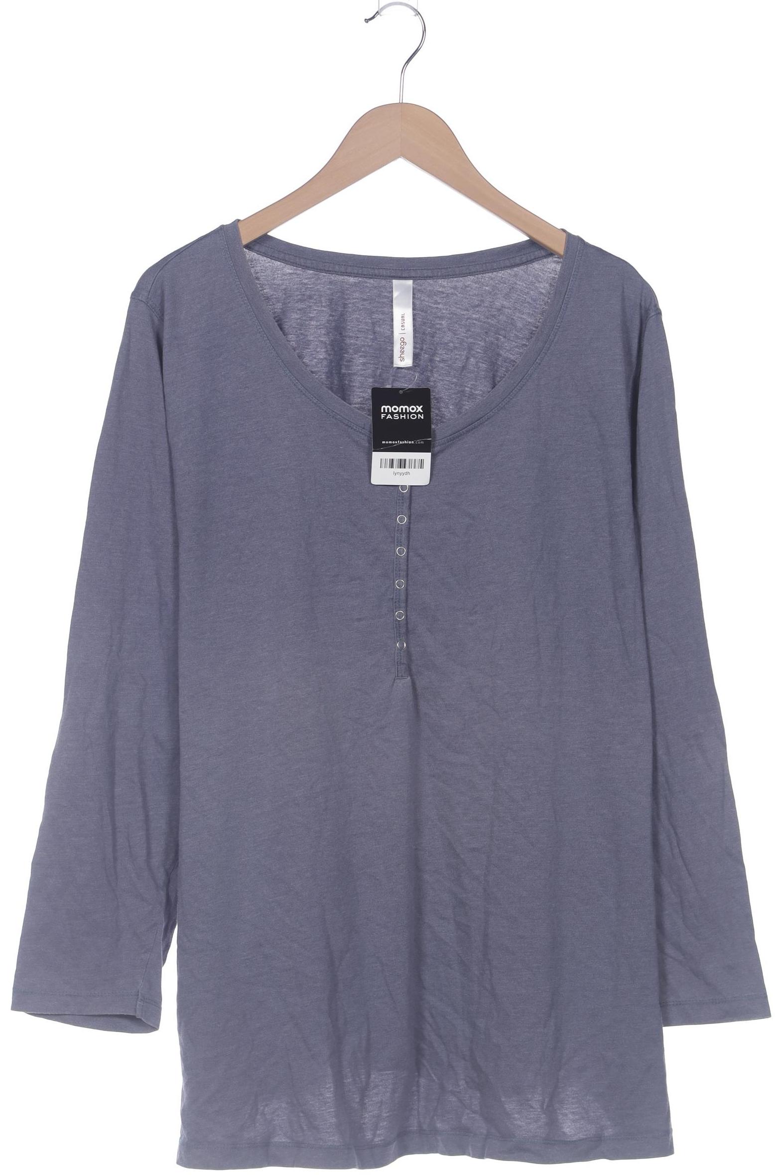 

sheego Damen Langarmshirt, blau, Gr. 52
