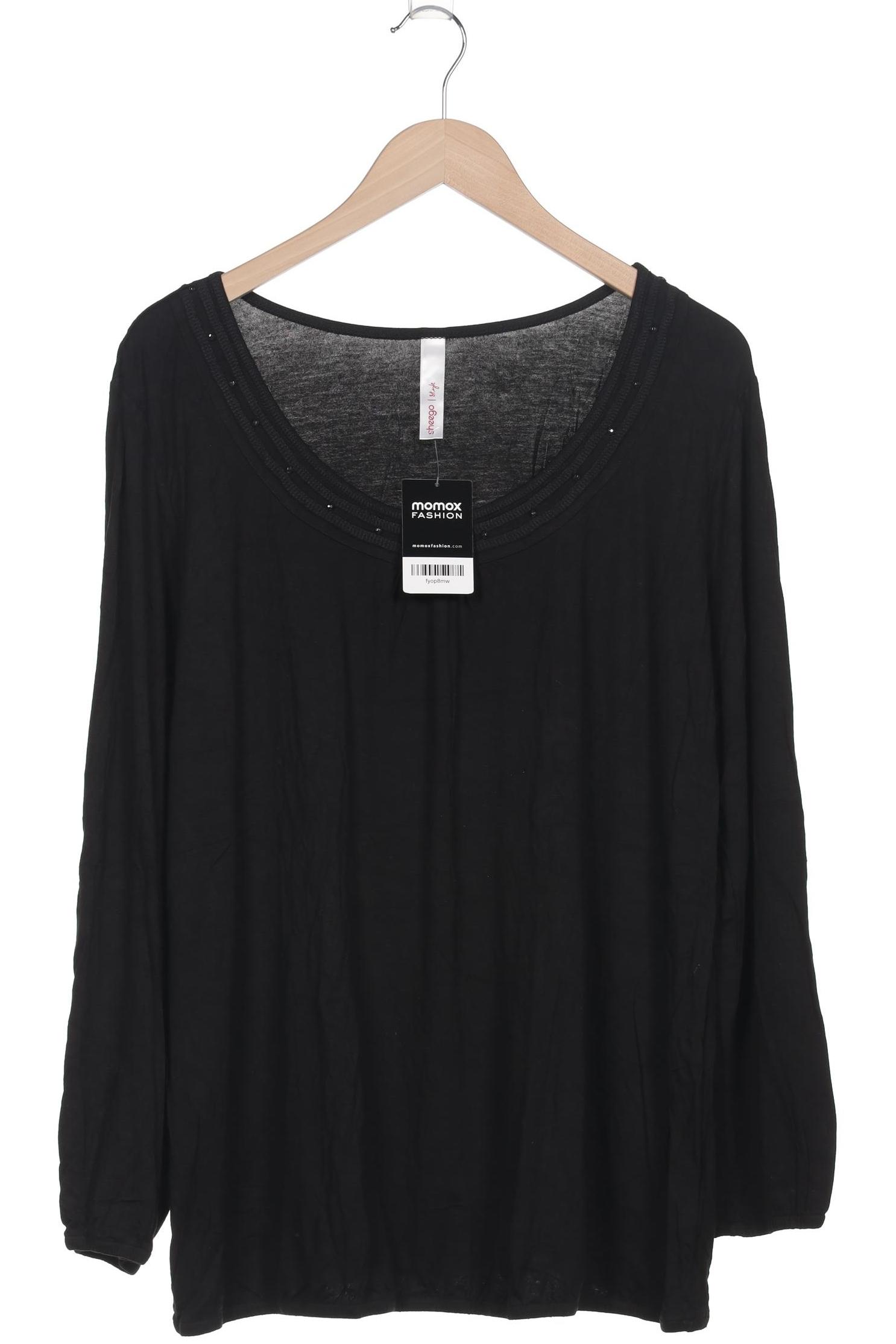 

sheego Damen Langarmshirt, schwarz, Gr. 48