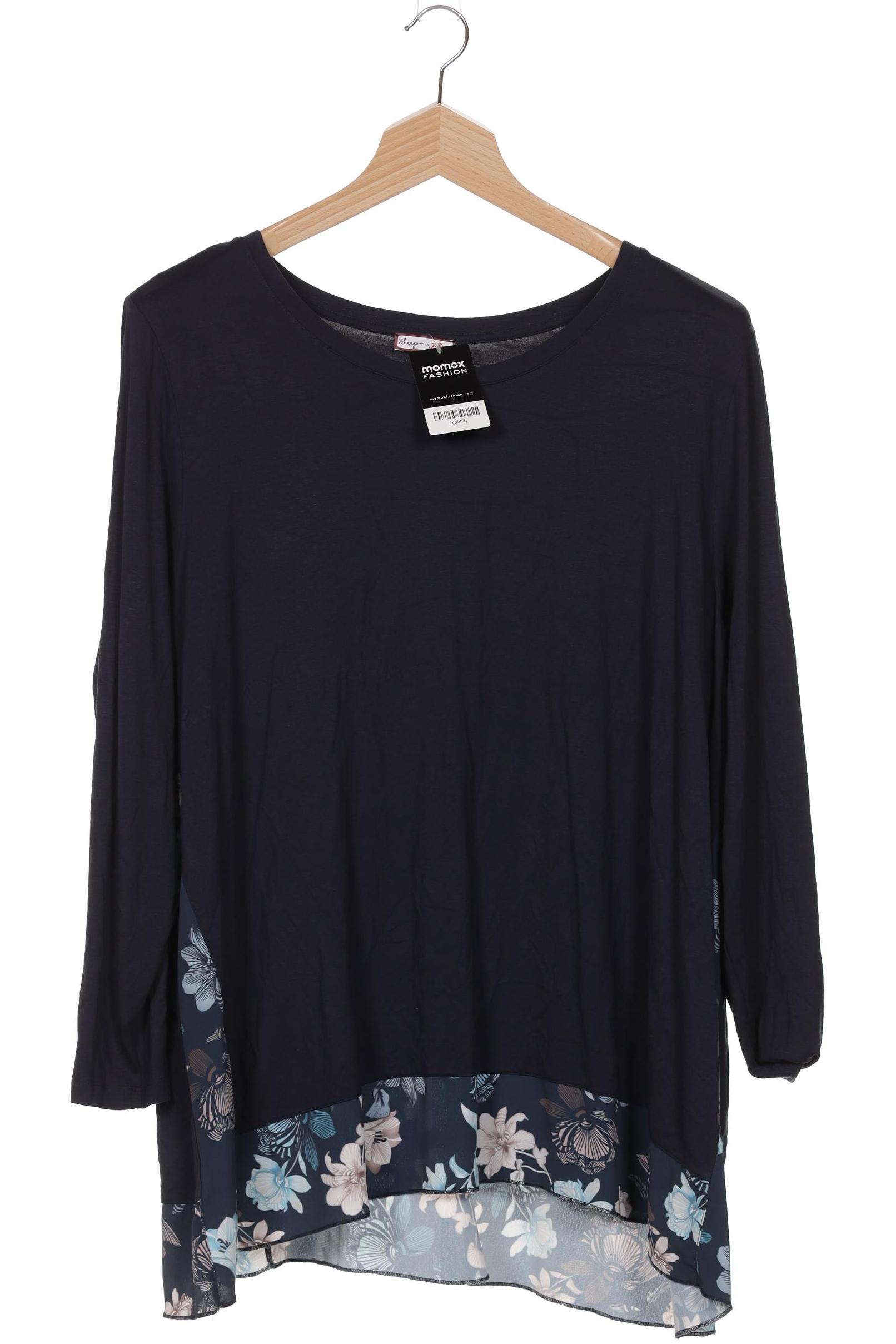 

sheego Damen Langarmshirt, marineblau, Gr. 52